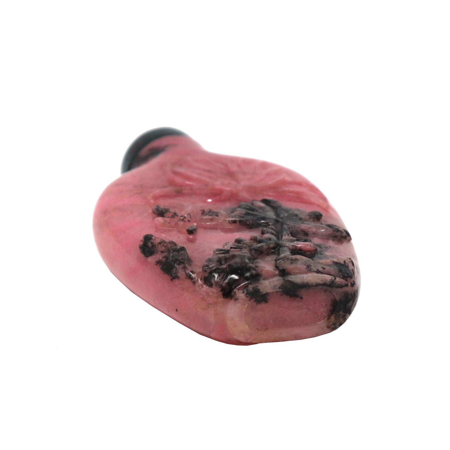 20th Century Pink Chinese Rhodonite Snuff Bottle