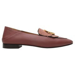 Mocassins à logo en cuir et daim rose de Chloe Taille 41