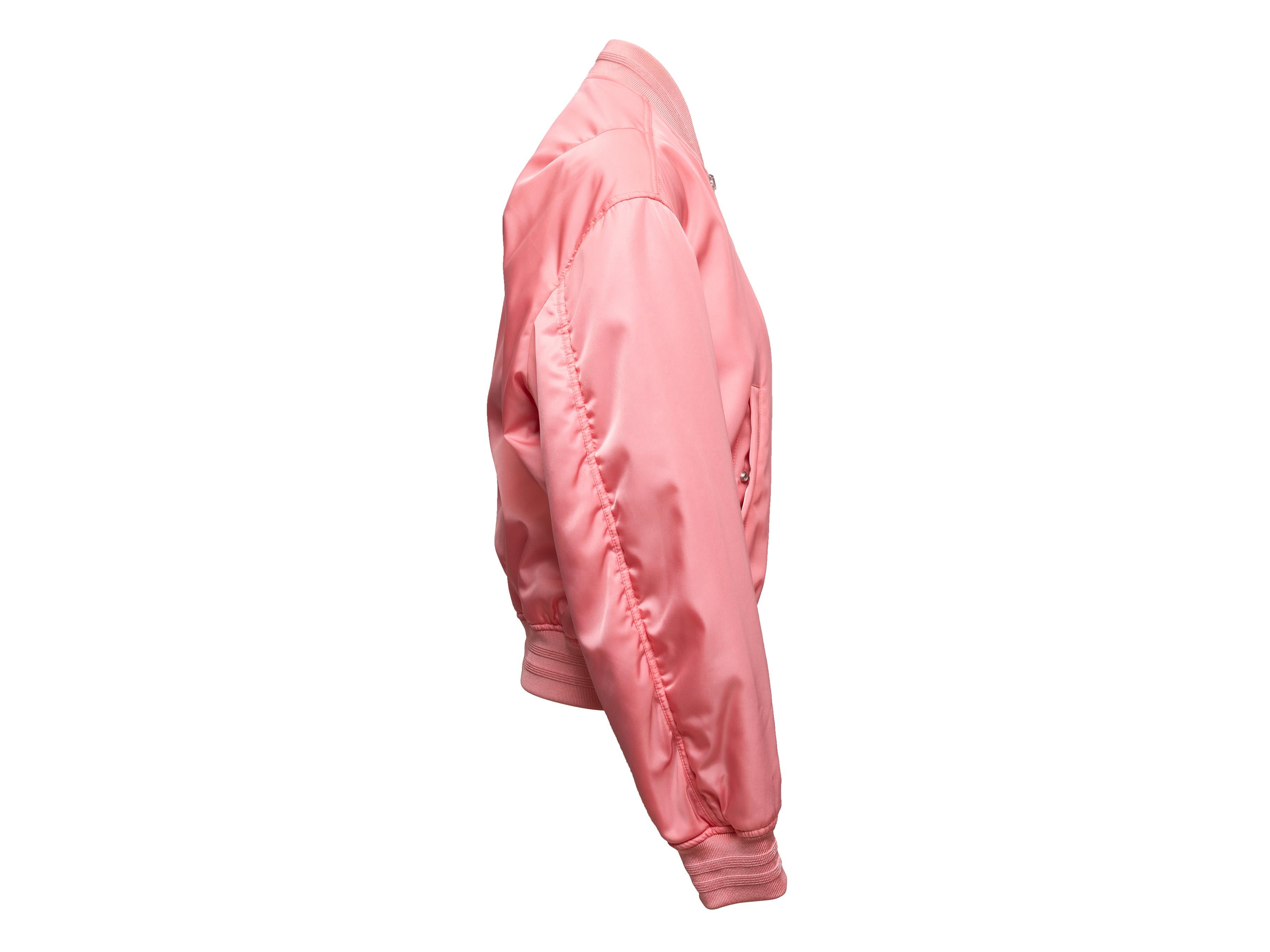 Rosa Giacca bomber in raso rosa Christian Dior taglia FR 46 in vendita