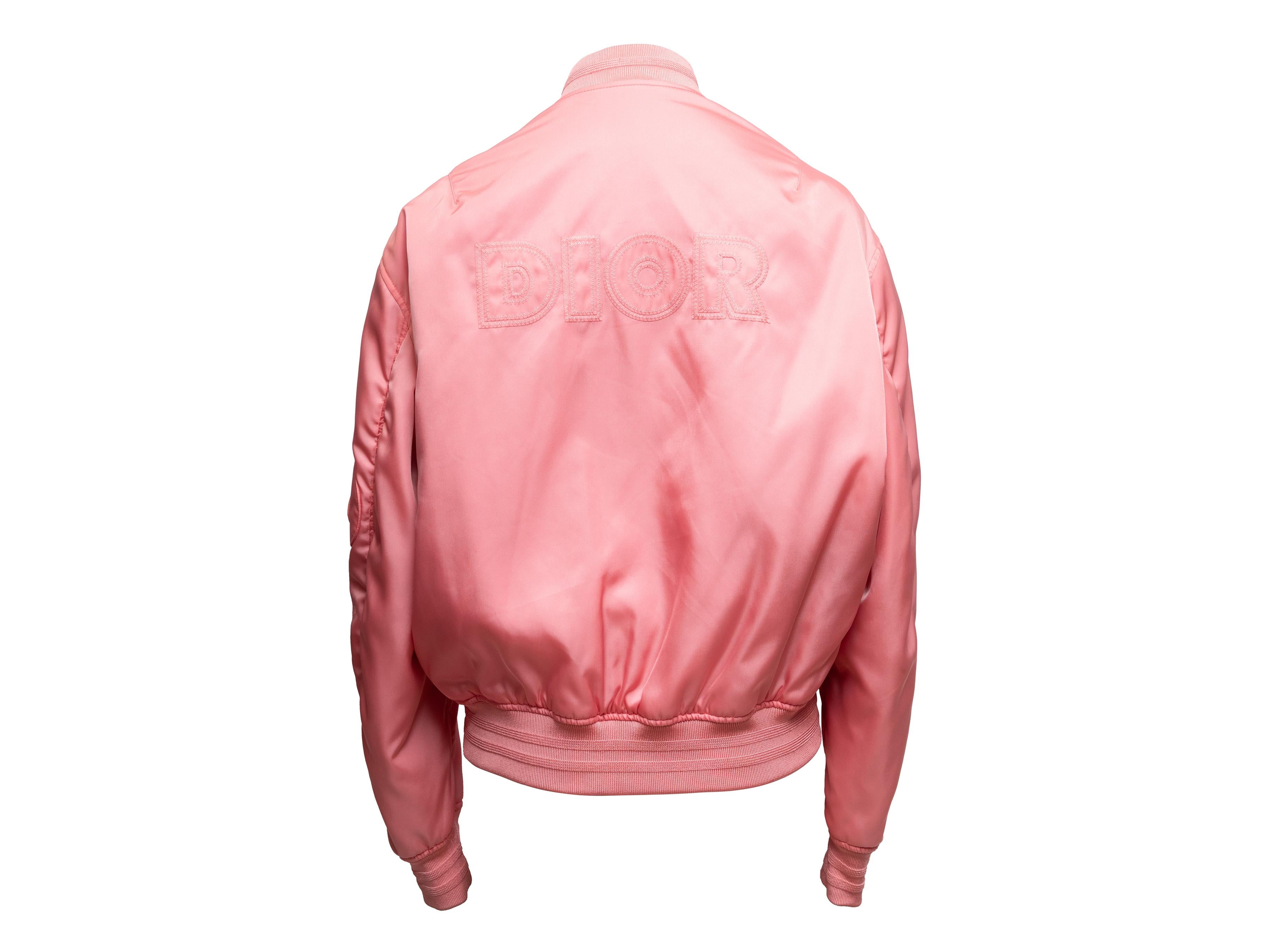 Giacca bomber in raso rosa Christian Dior taglia FR 46 In condizioni buone in vendita a New York, NY