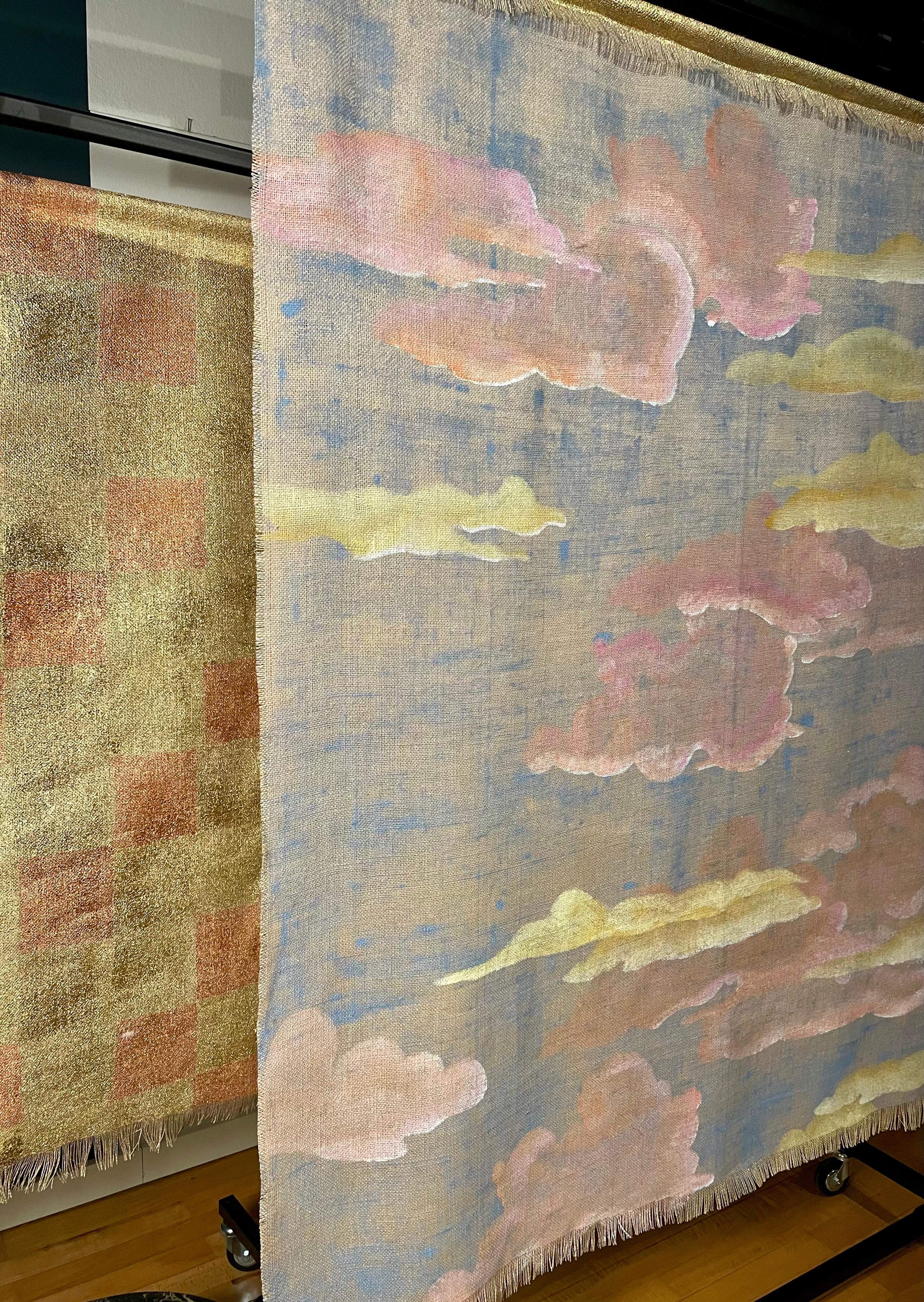 Rosa Wolke (Handbemalt) im Angebot