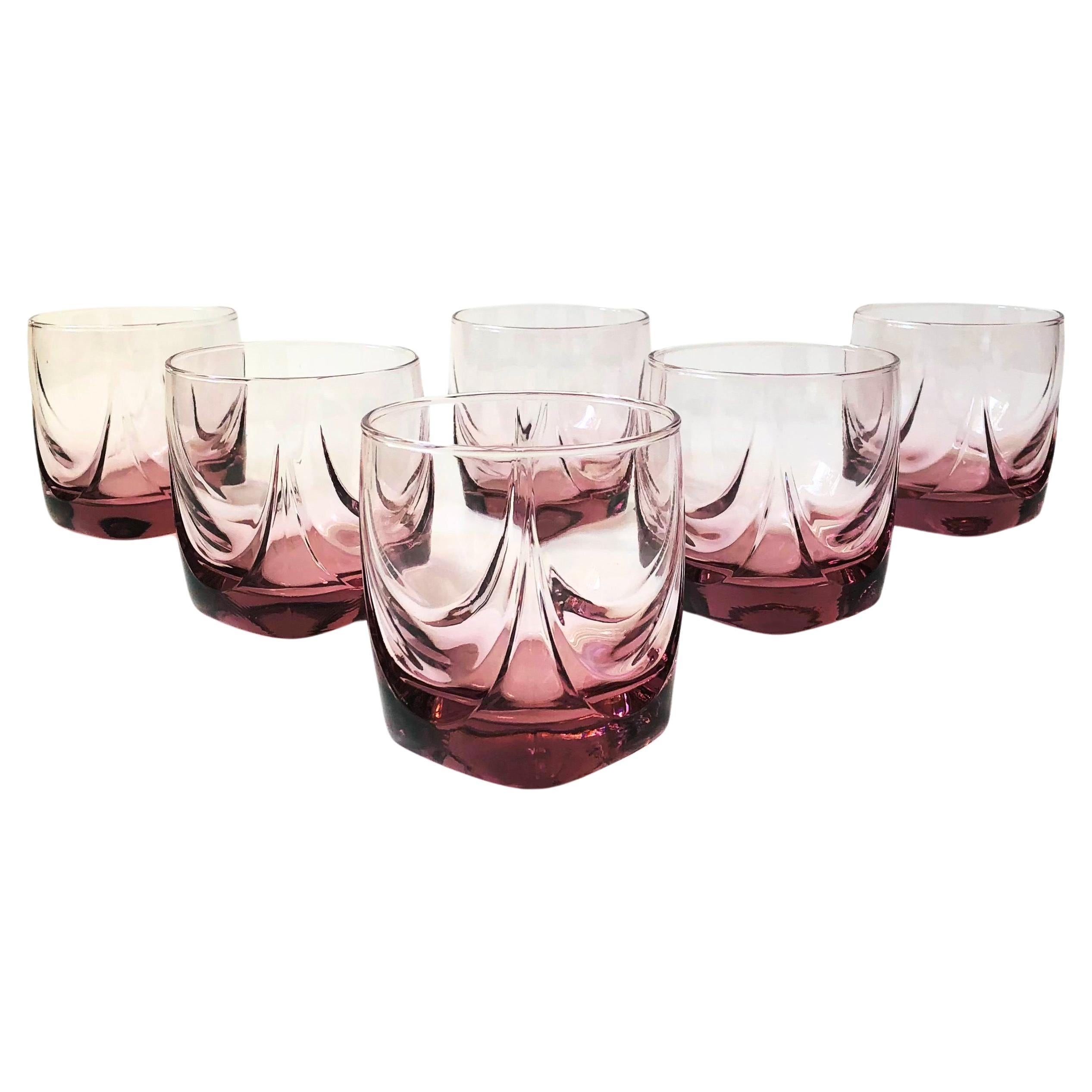 Pink Cocktail Glasses - Set of 6 For Sale