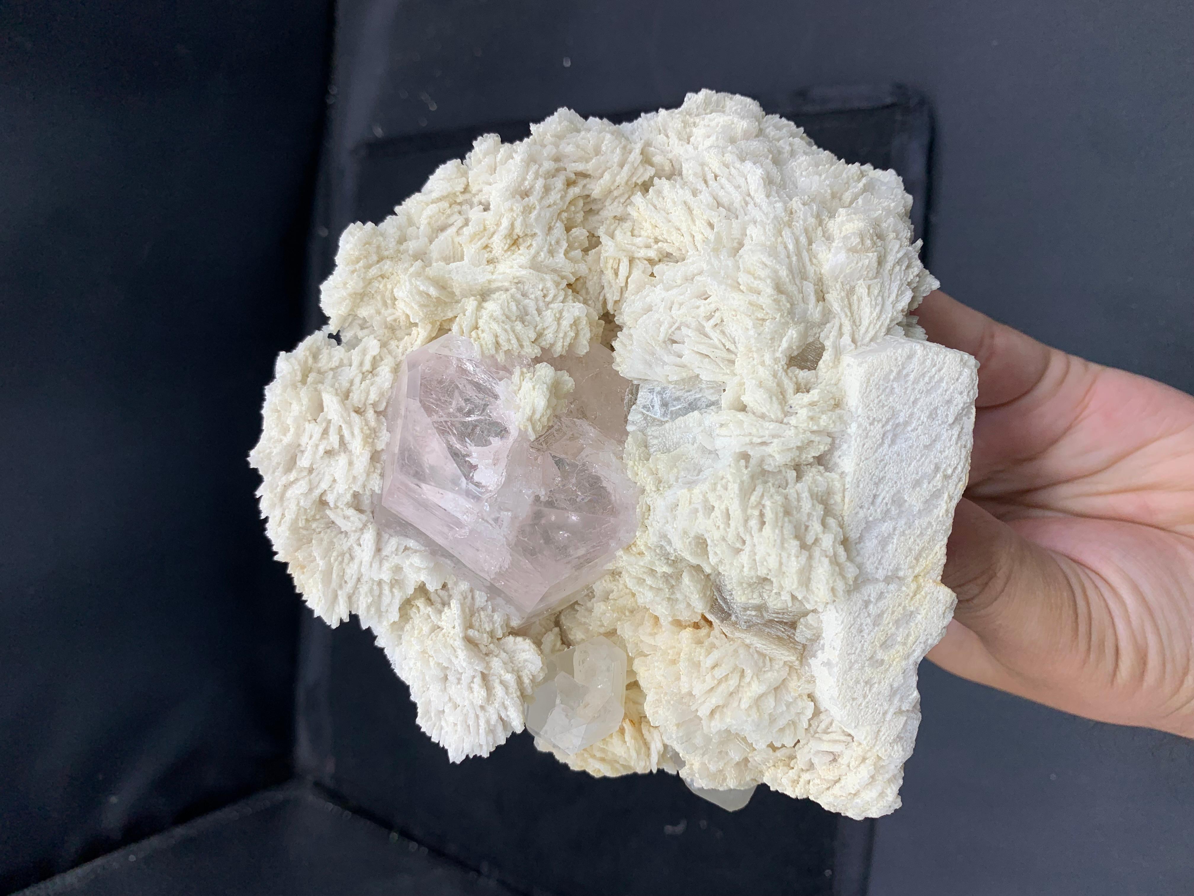 Crystal Morganite de couleur rose sur Cleavelandite du Pakistan en vente 4