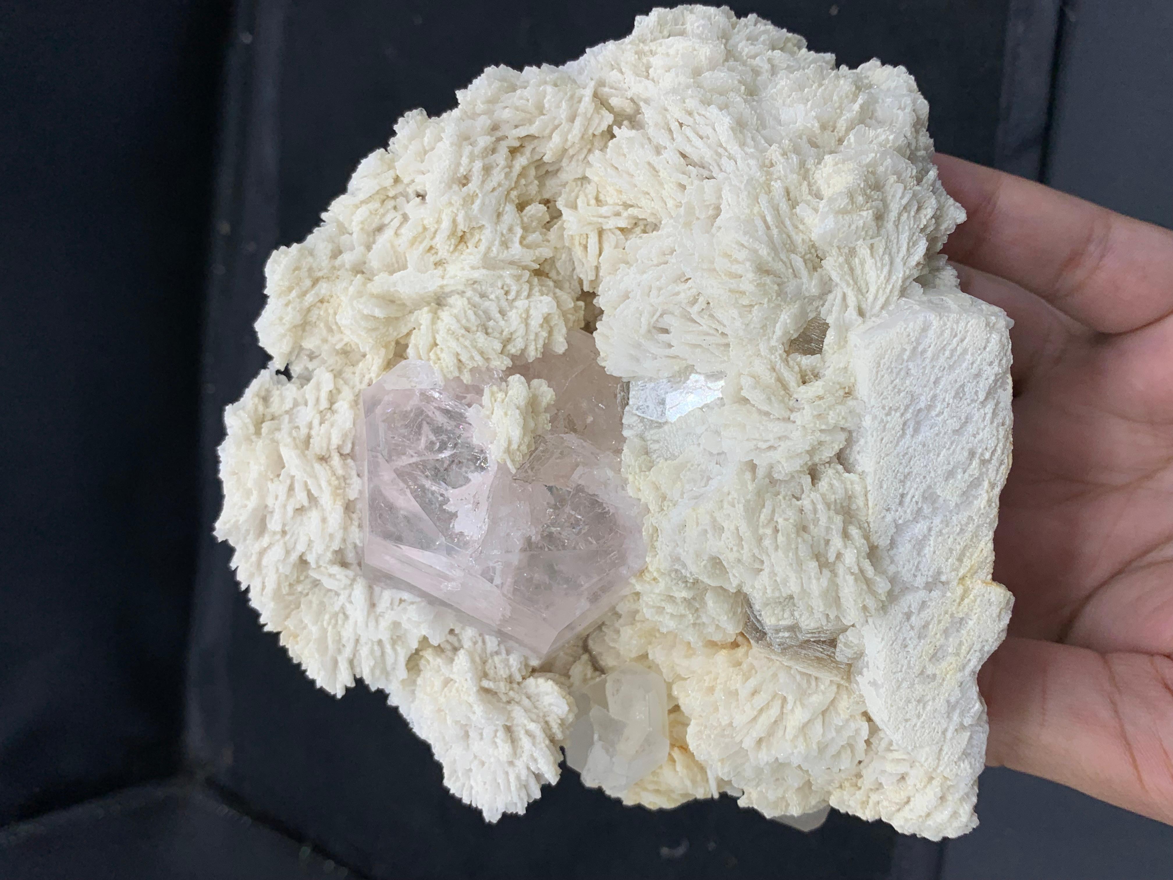 Crystal Morganite de couleur rose sur Cleavelandite du Pakistan en vente 7