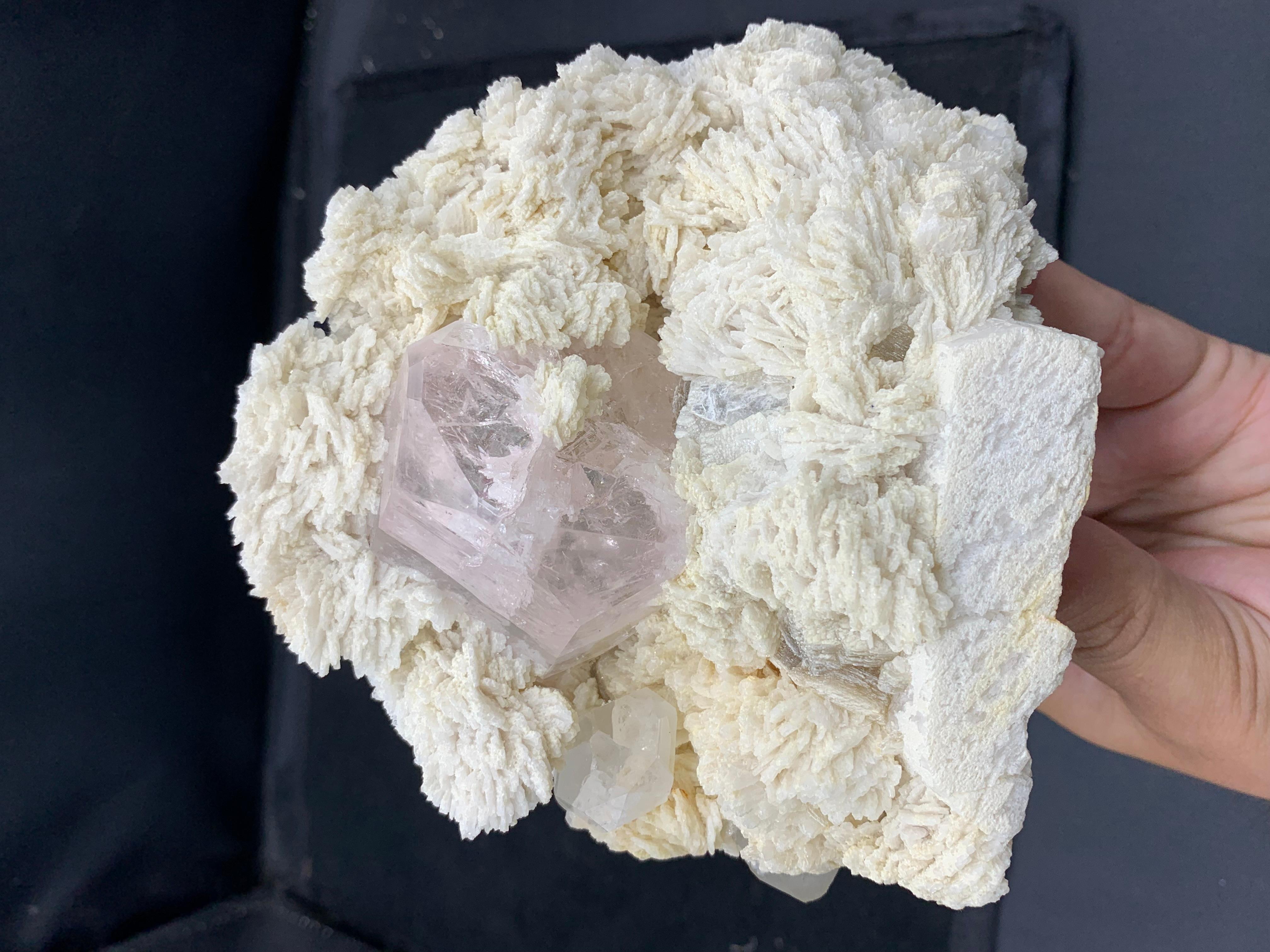 Crystal Morganite de couleur rose sur Cleavelandite du Pakistan en vente 8