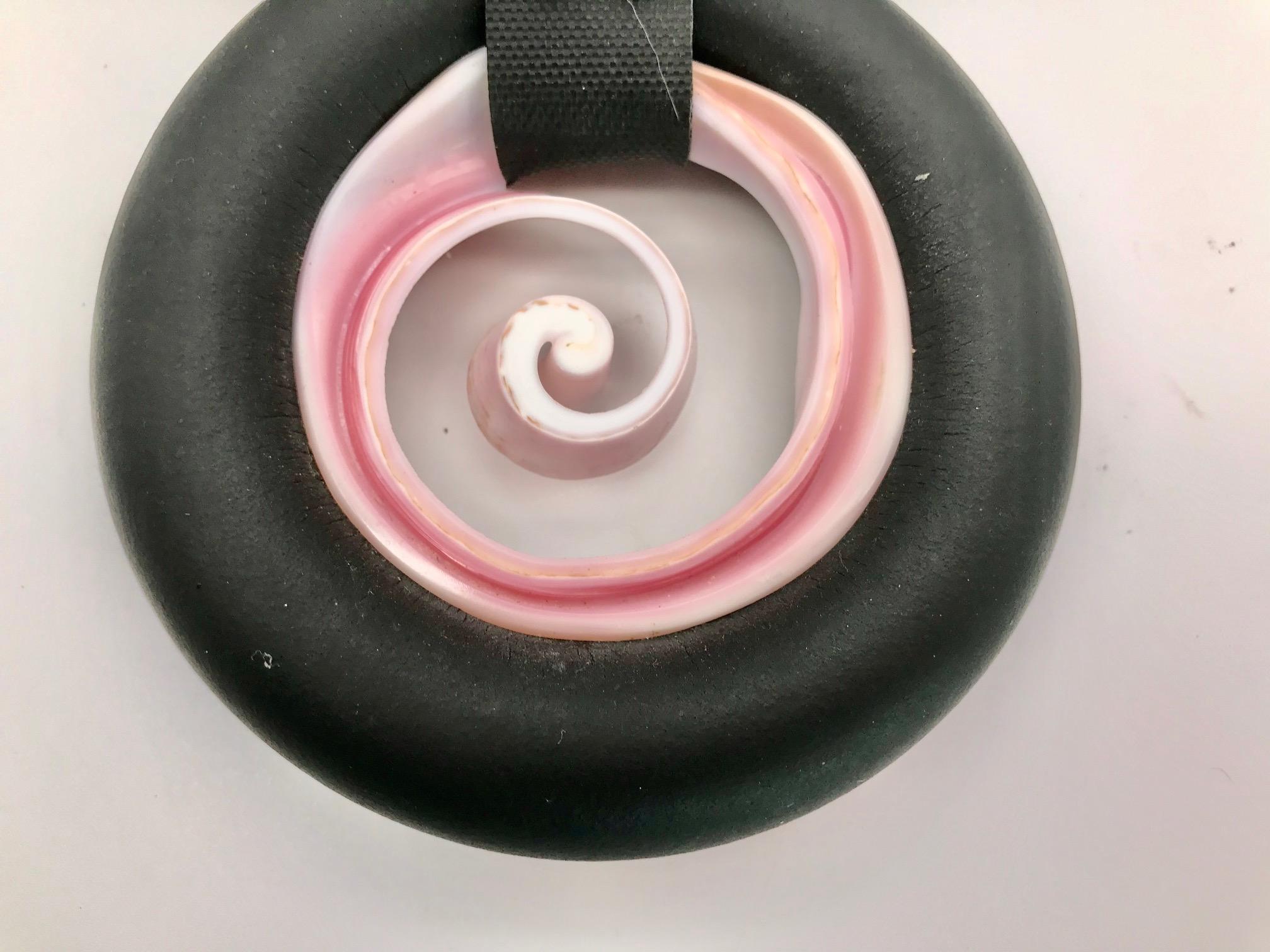 Contemporary Pink Conch Chocker Necklace Rubber Eco -luxe Eco friendly Sustainable For Sale