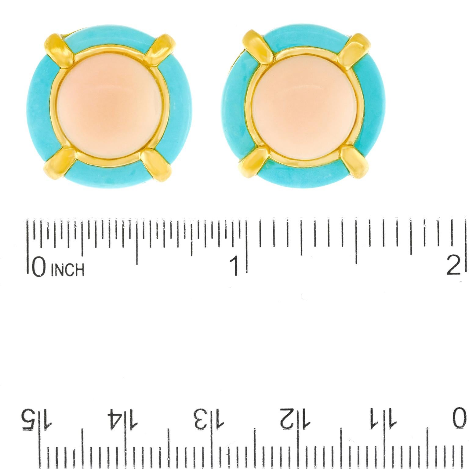 Pink Coral and Turquoise Earrings 1