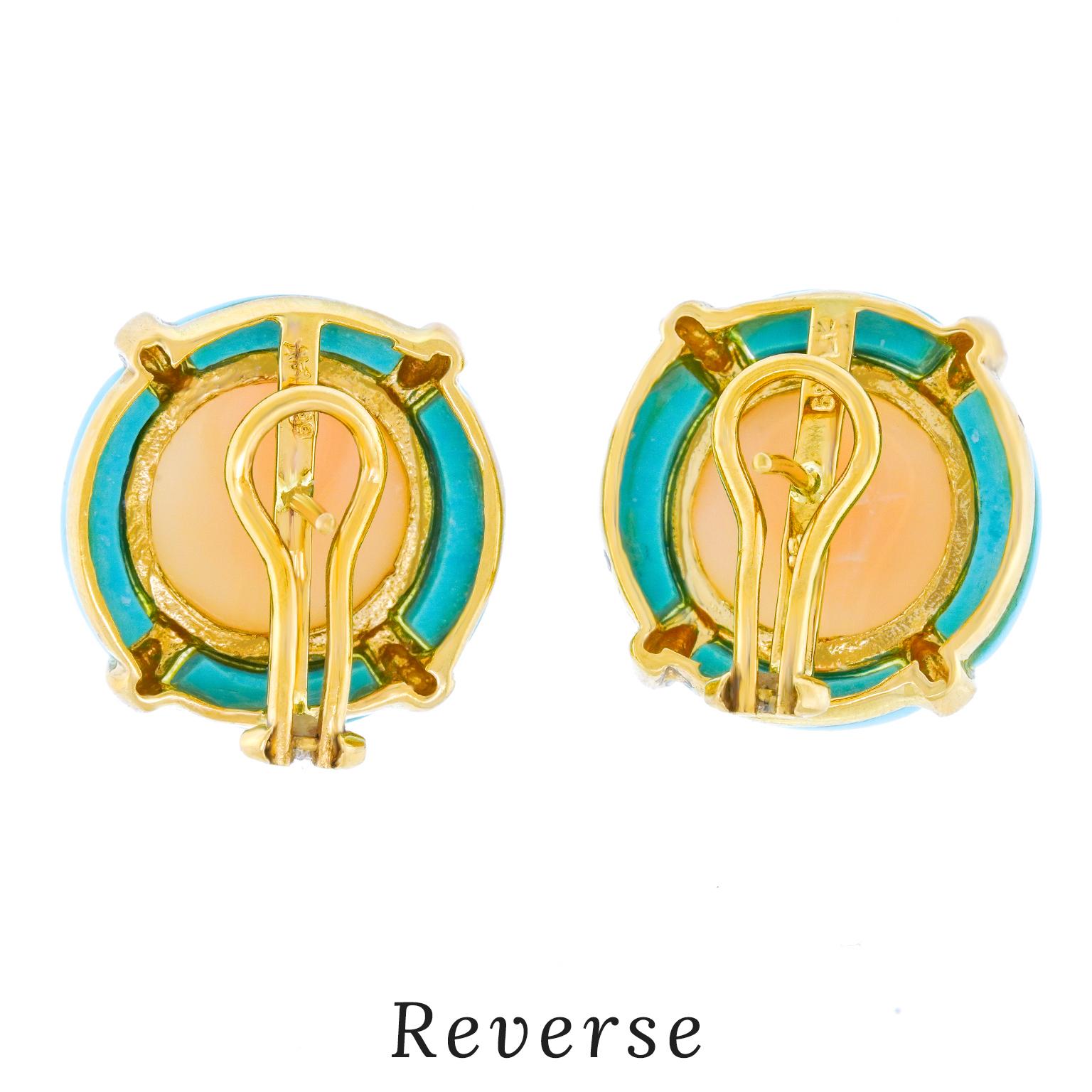 Pink Coral and Turquoise Earrings 3
