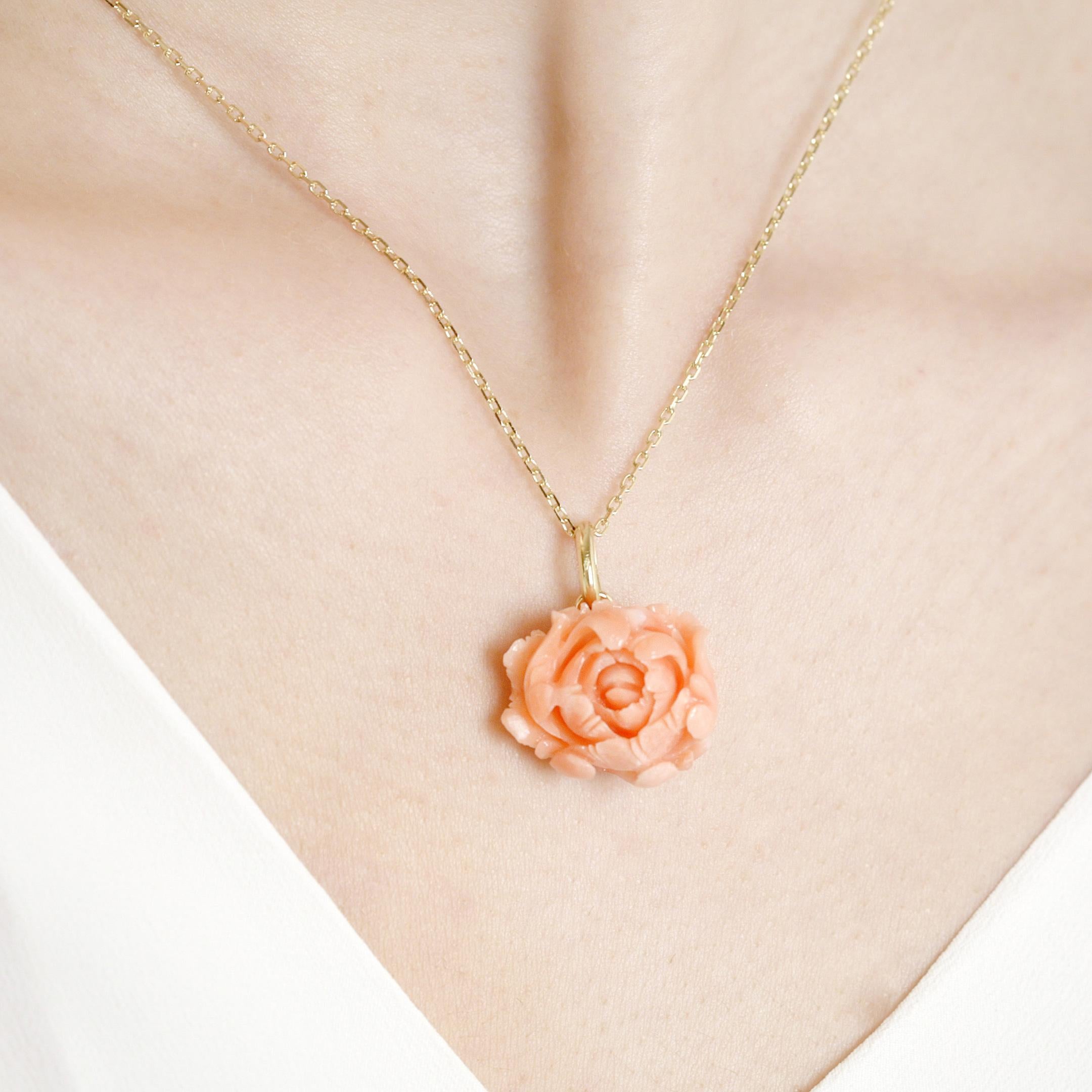 pink coral coral flower necklace
