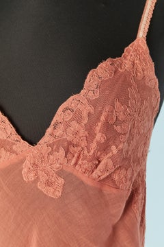Pink cotton and silk top with lace inset LOLITA LEMPICKA