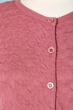 Rosa Jacquard-Strickjacke aus Baumwolle MOSCHINO