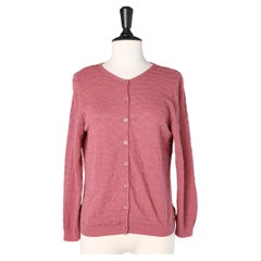 Cardigan en coton jacquard rose MOSCHINO