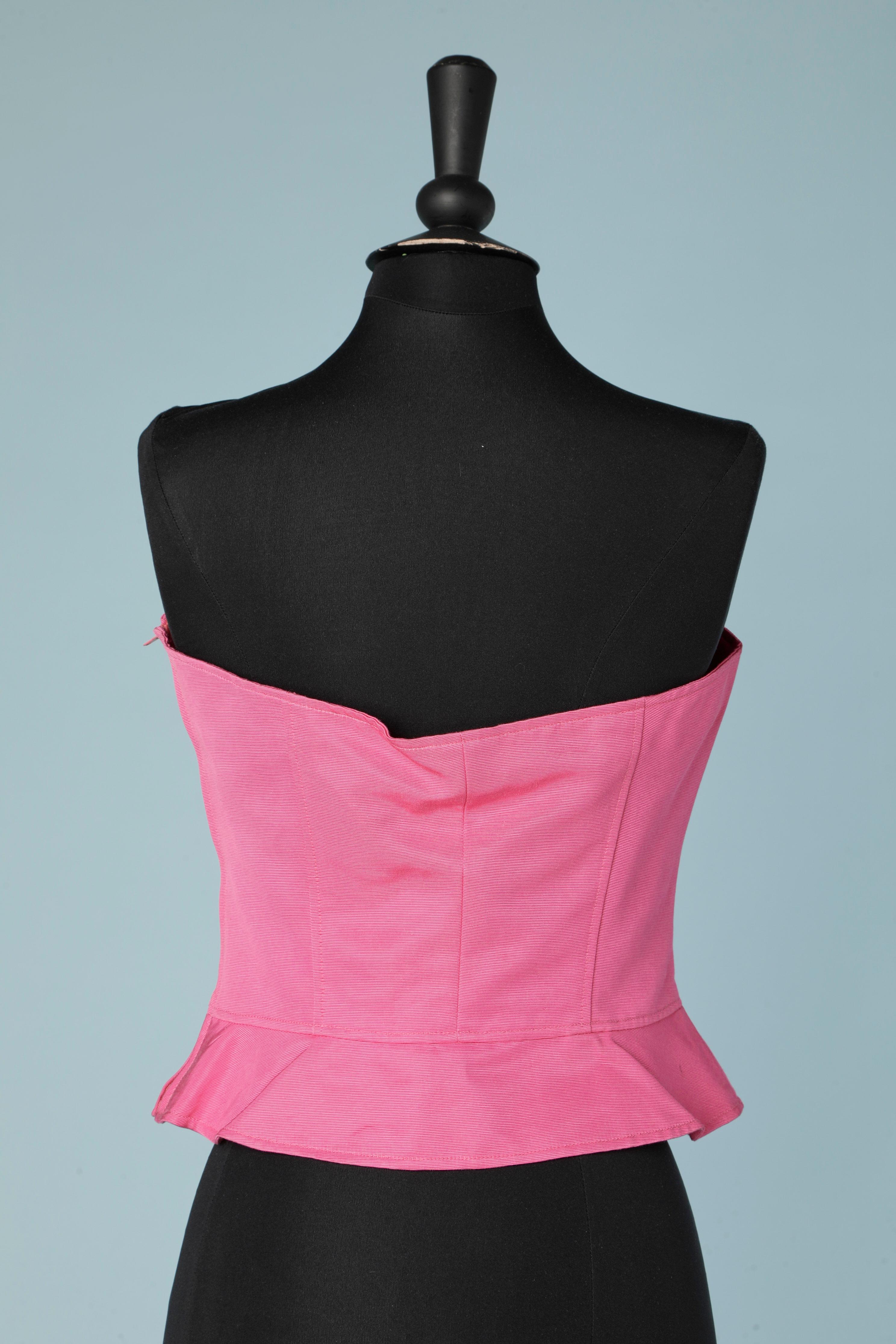 Women's Pink cotton & rayon boned bustier UNGARO SOLO DONNA New with tag For Sale