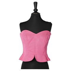 Vintage Pink cotton & rayon boned bustier UNGARO SOLO DONNA New with tag