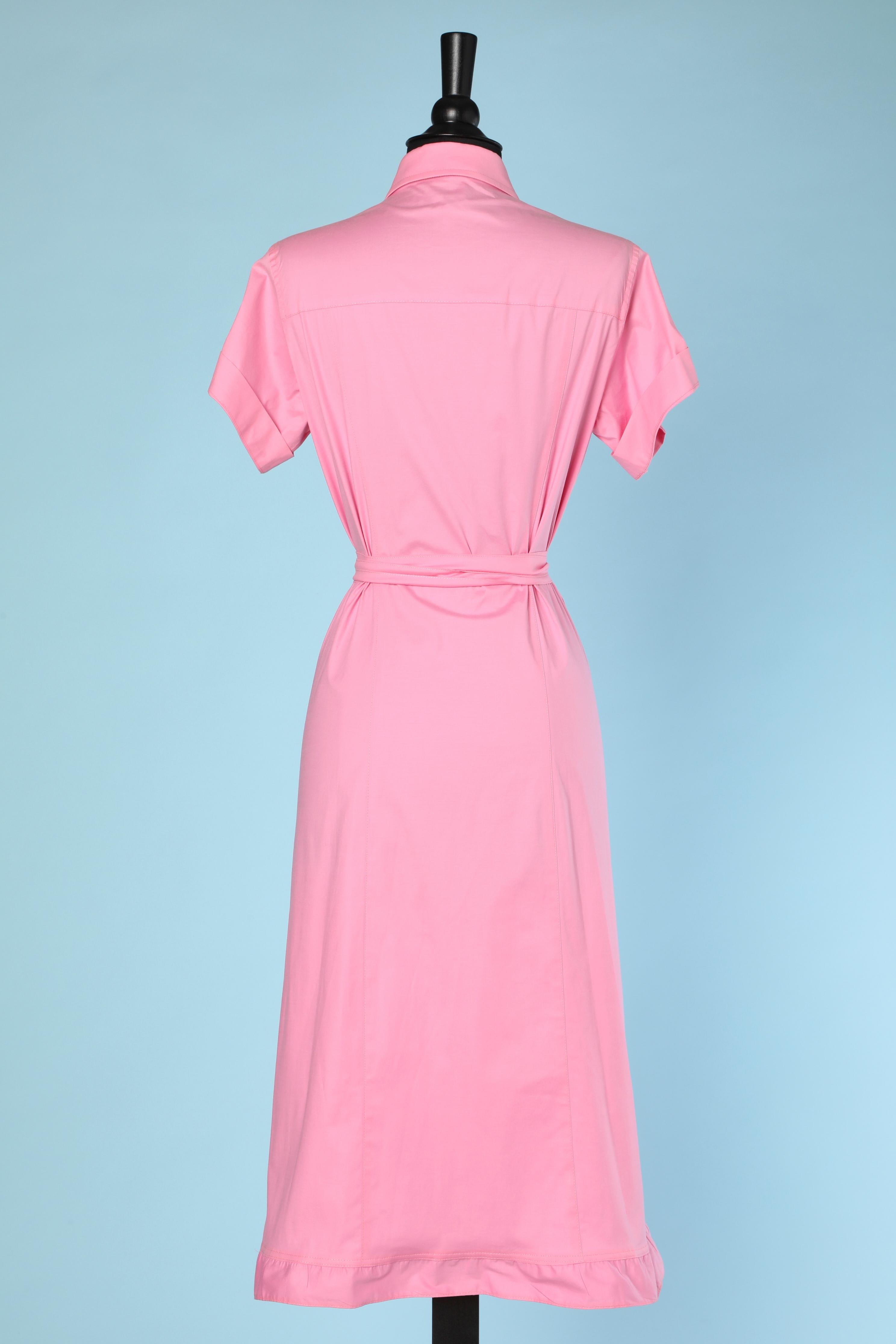 Donna Abito a maniche corte in cotone rosa con chiusura a scatto SONIA by Sonia Rykiel in vendita
