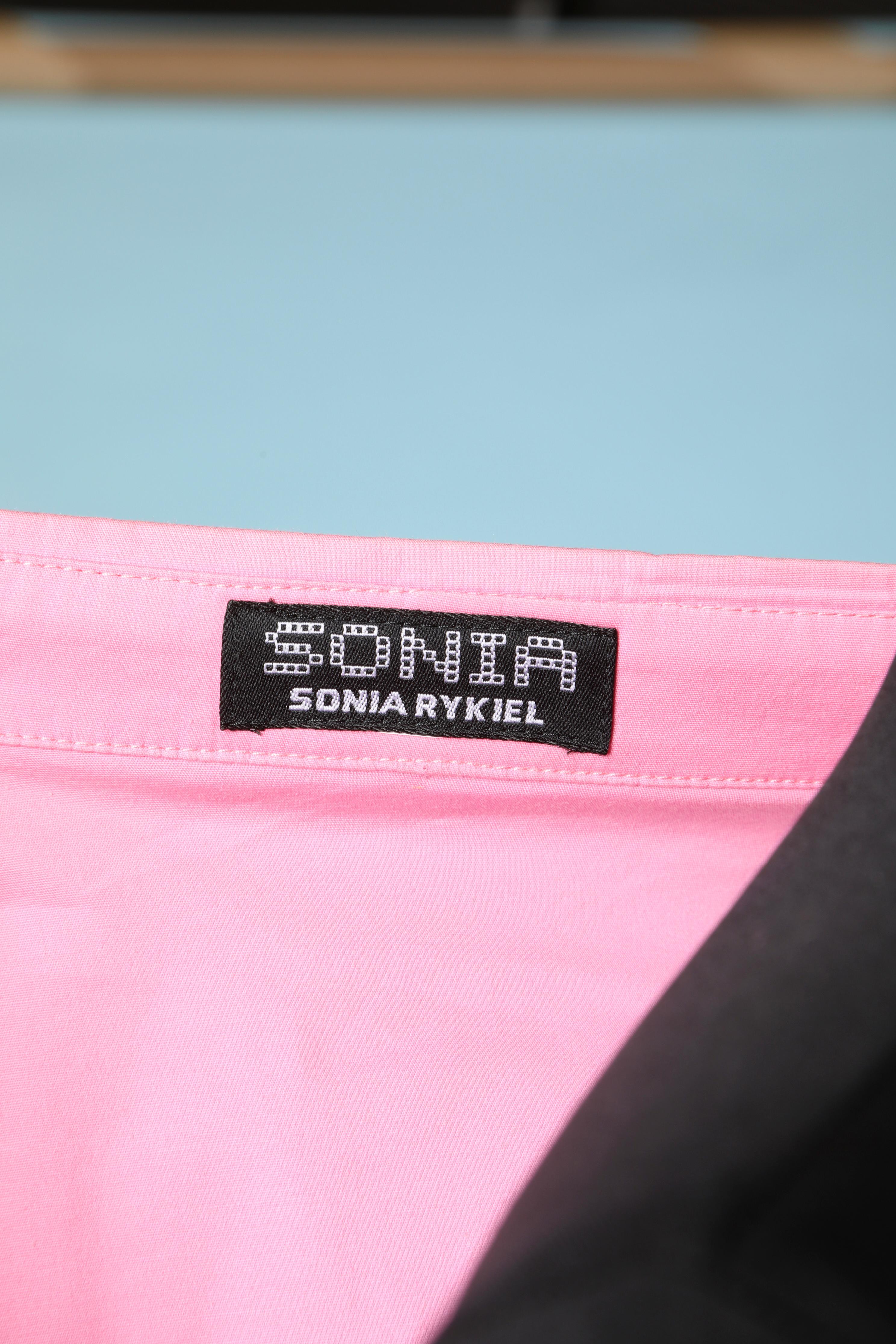 Abito a maniche corte in cotone rosa con chiusura a scatto SONIA by Sonia Rykiel in vendita 1