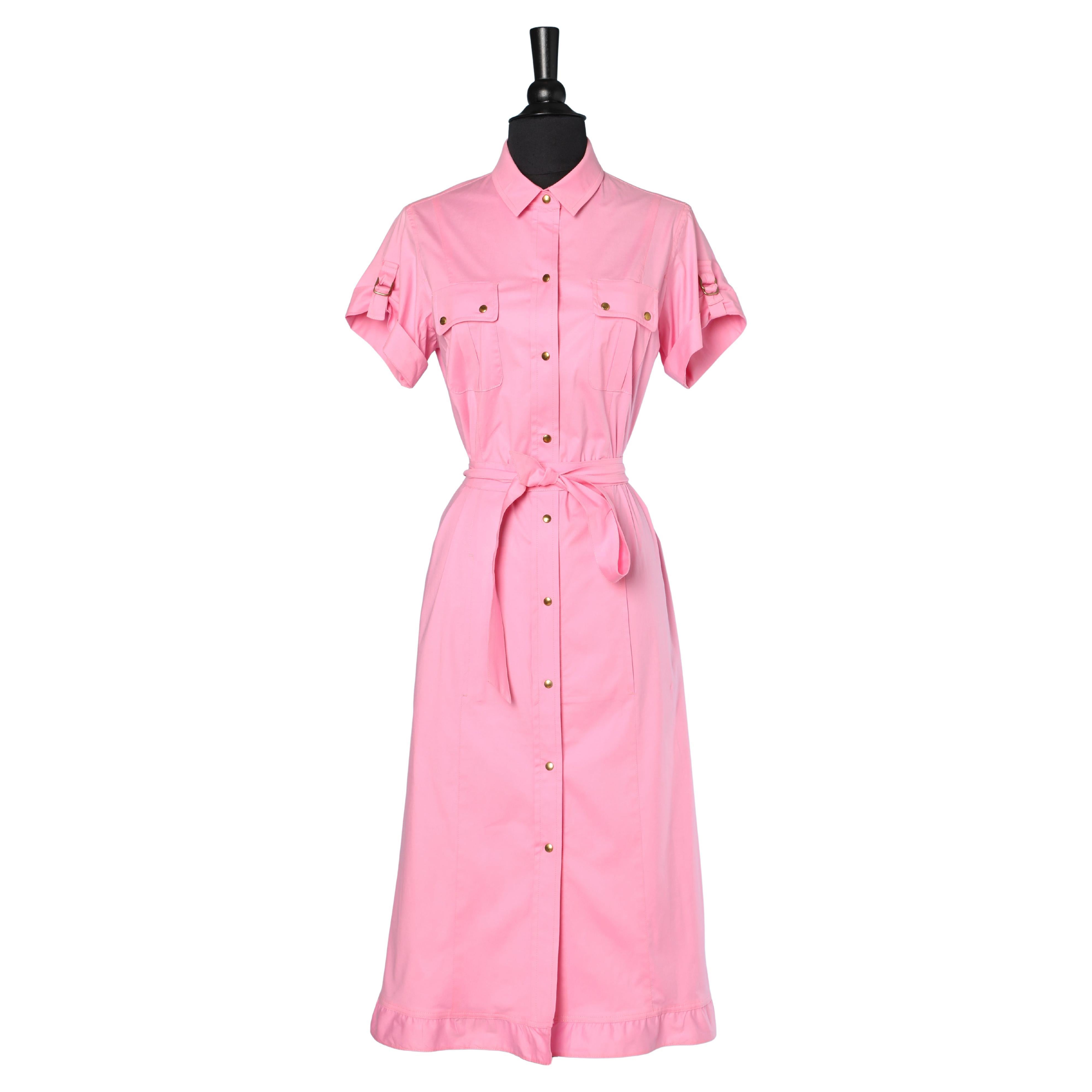 Abito a maniche corte in cotone rosa con chiusura a scatto SONIA by Sonia Rykiel in vendita