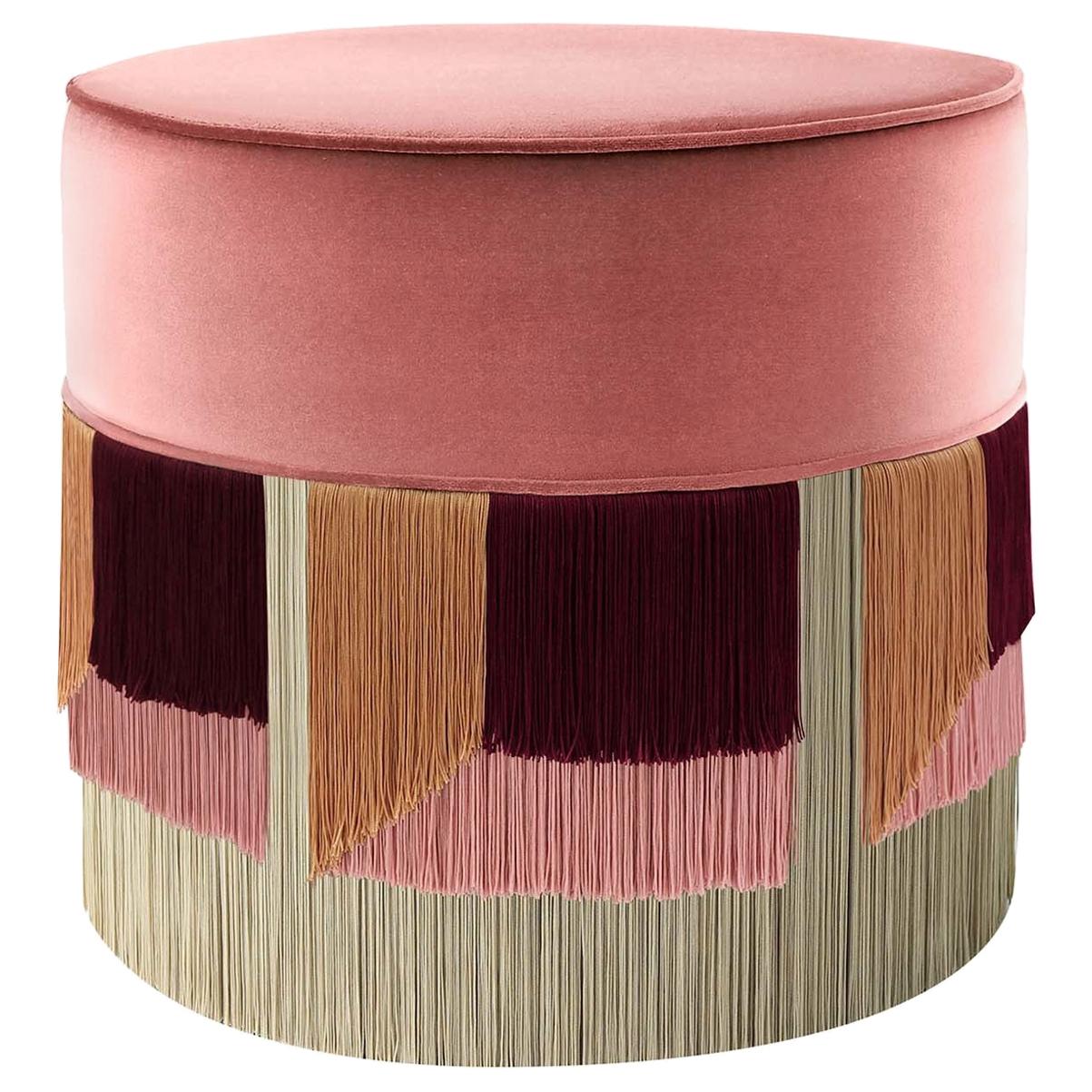 Pink Couture Geometric Flo Pouf For Sale