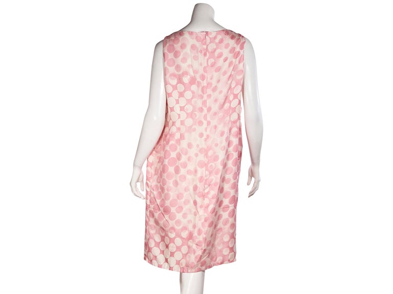 Escada Pink and Cream Polka-Dot Shift Dress For Sale at 1stdibs