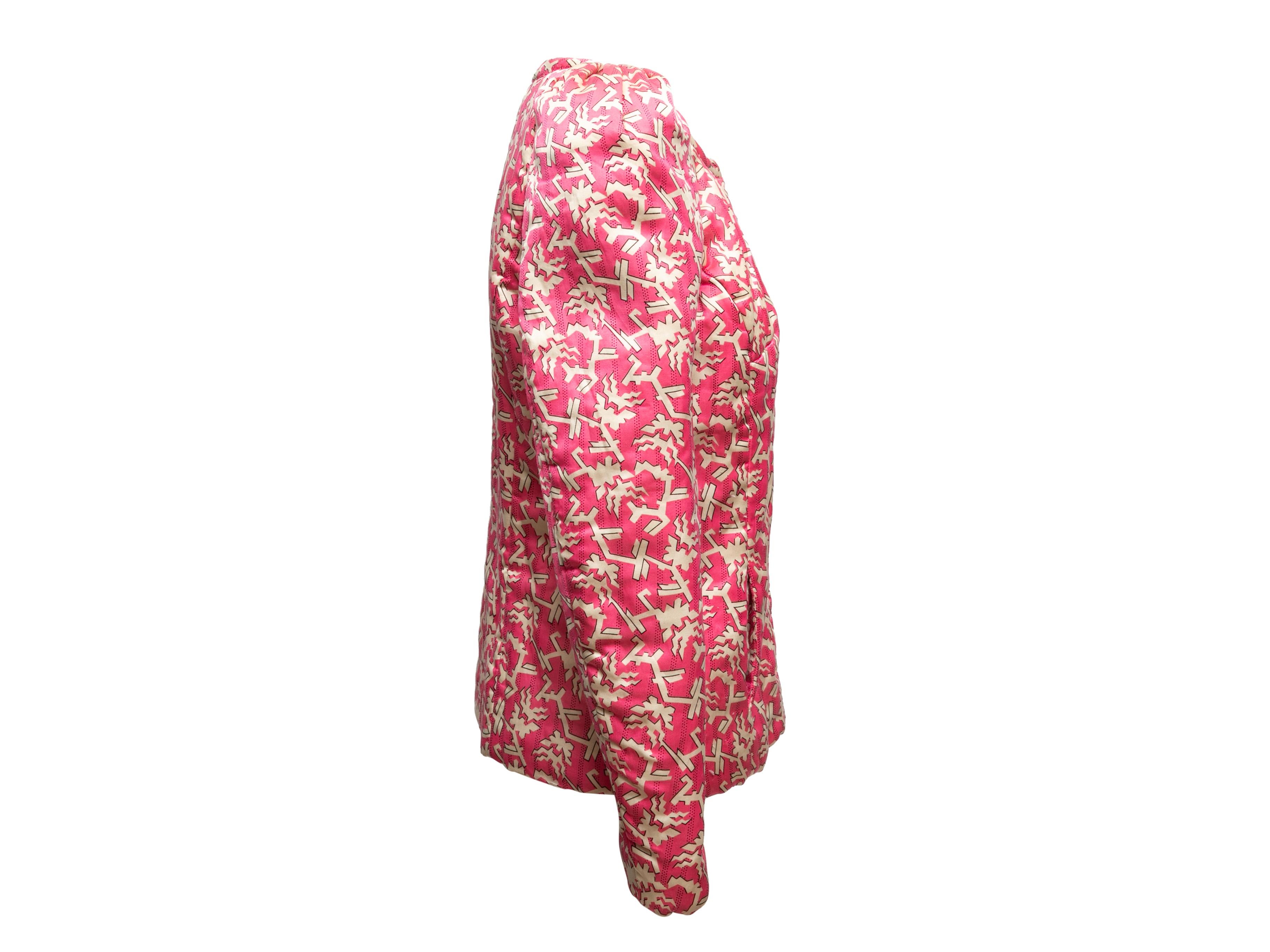 Pink & Cream Isabel Marant Silk-Blend Printed Jacket Size 3 For Sale 1