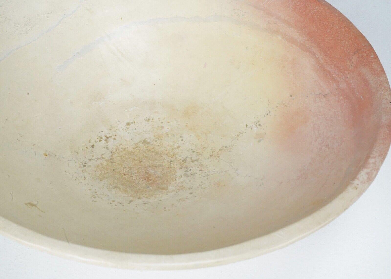 British Pink & Cream Marble Stone Bowl For Sale