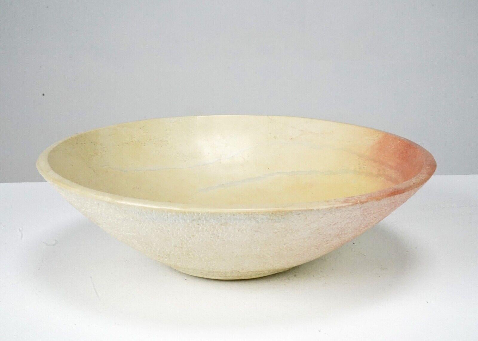 20th Century Pink & Cream Marble Stone Bowl For Sale