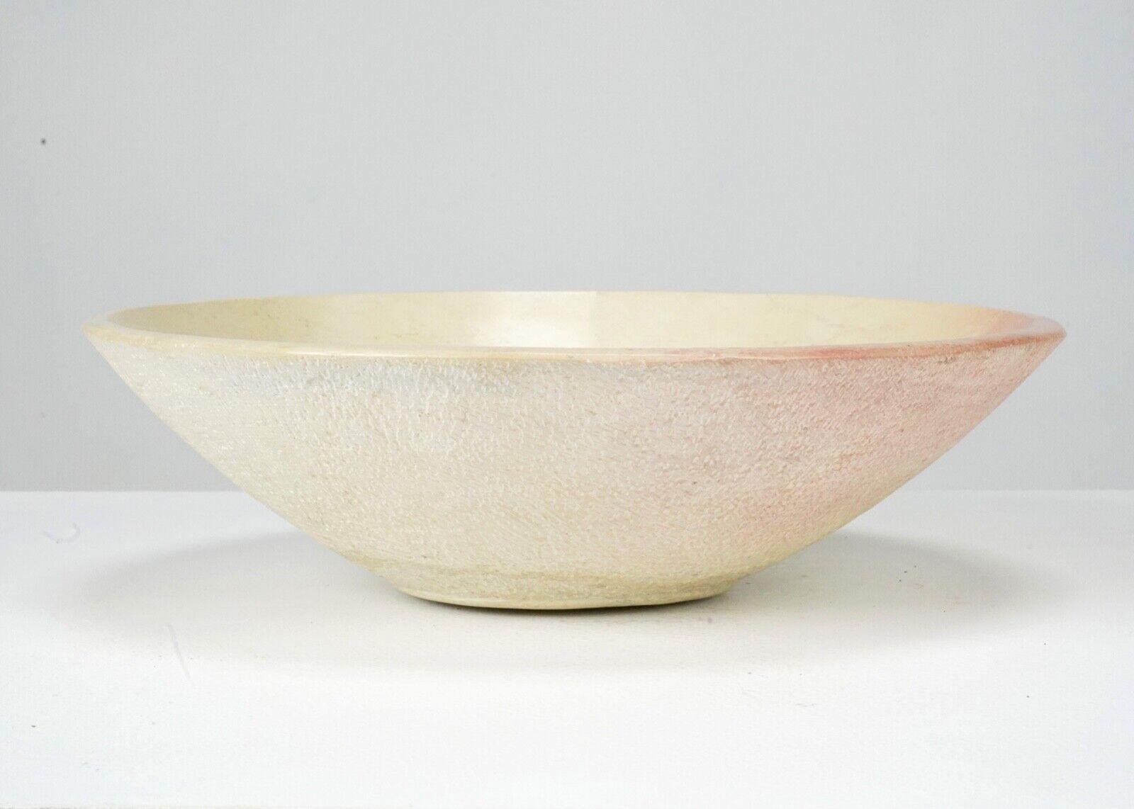 Pink & Cream Marble Stone Bowl For Sale 1