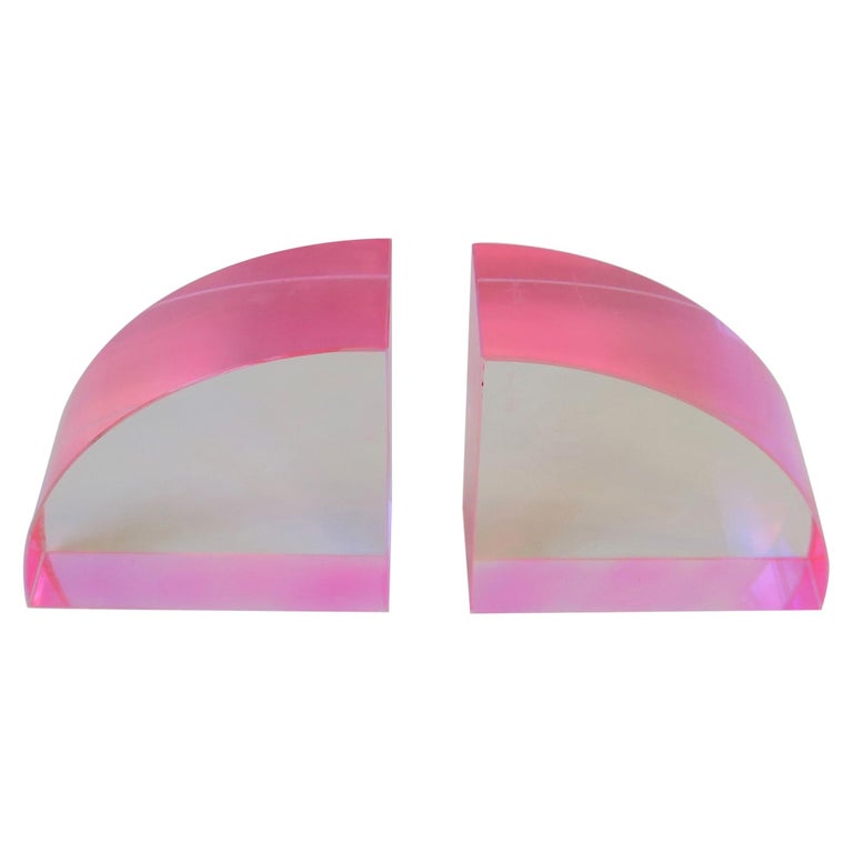 Pink Crystal Bookends or Decorative Objects at 1stDibs