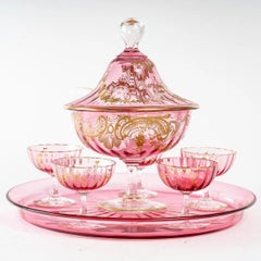 Pink Crystal Dinner Service, 19th Century