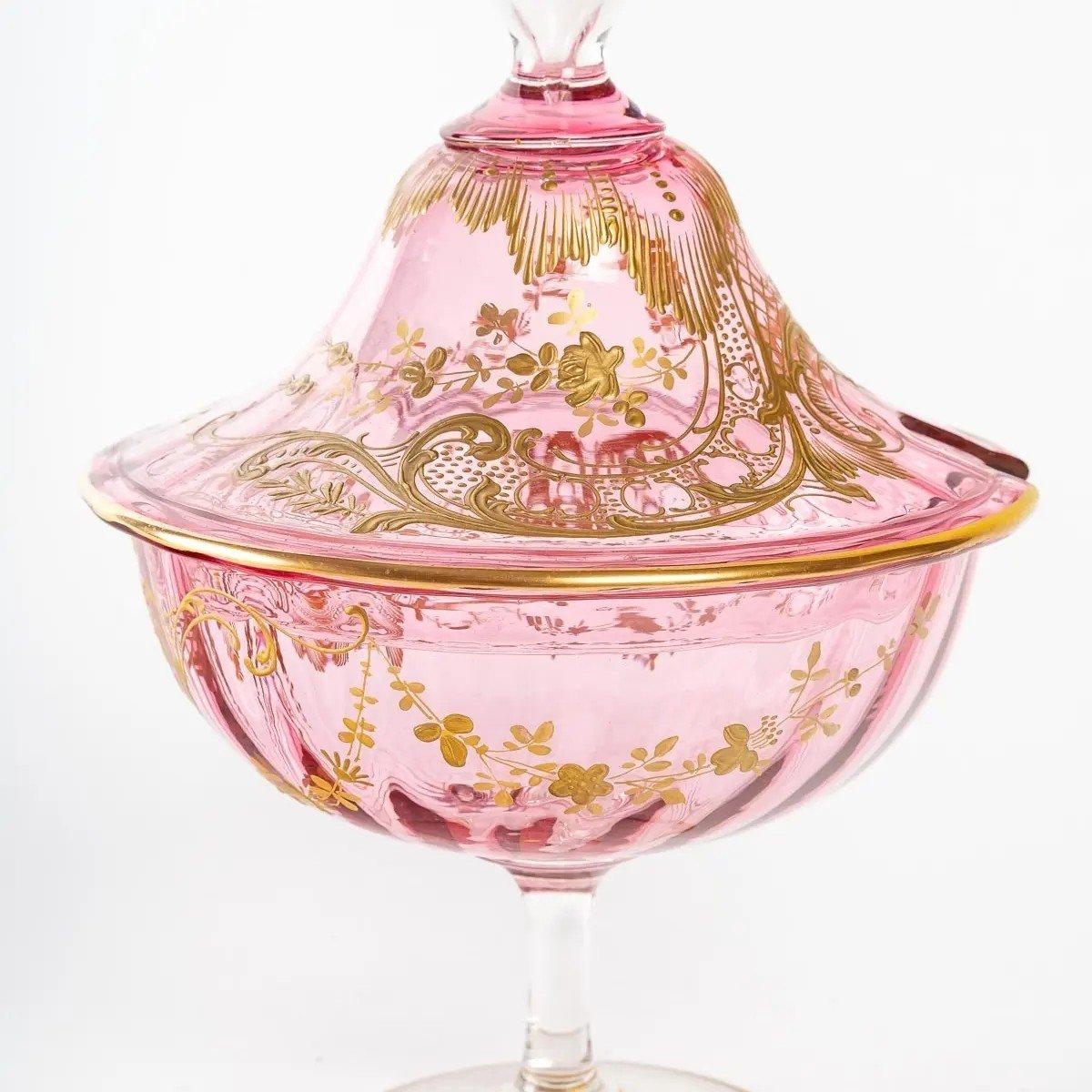 Service de table en cristal rose, XIXe siècle en vente 2