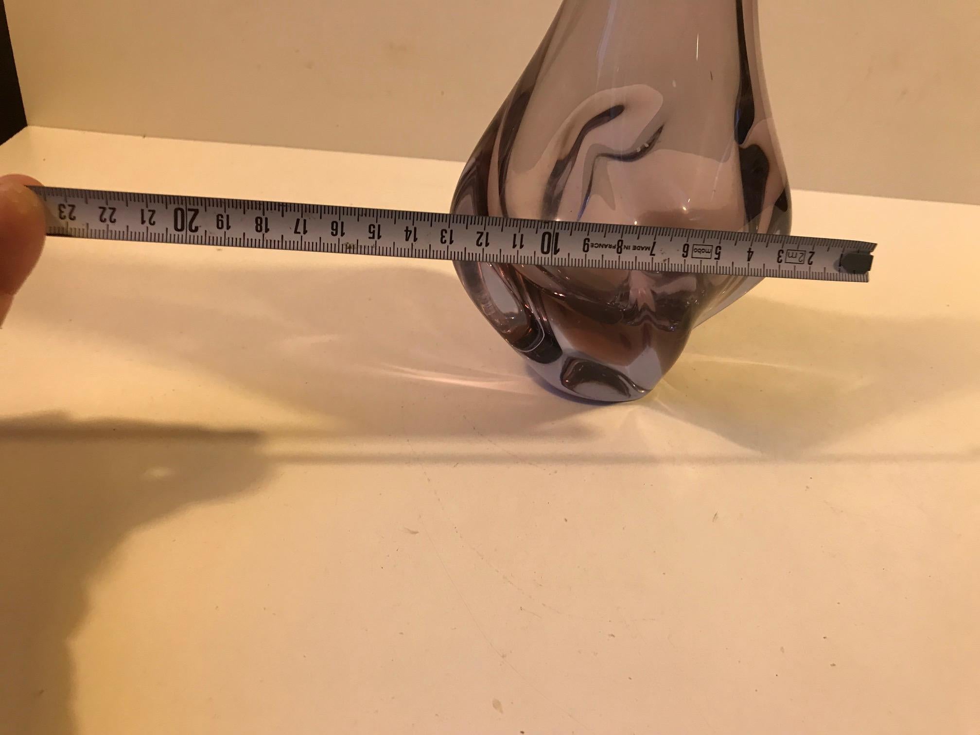 Vase aus rosa Kristall von Miloslav Klinger, 1950er Jahre im Angebot 3