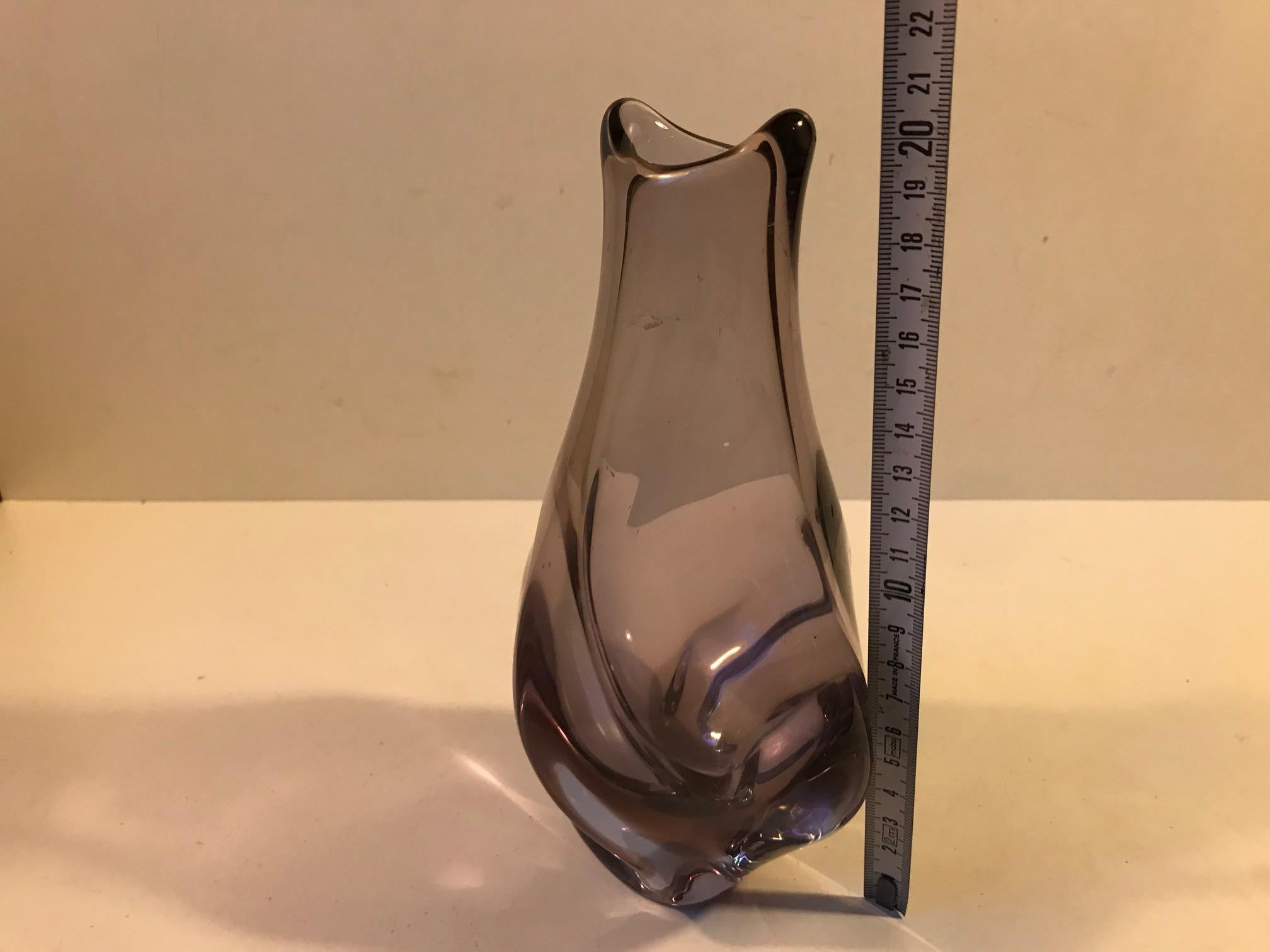 Vase aus rosa Kristall von Miloslav Klinger, 1950er Jahre im Angebot 2