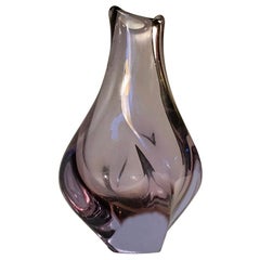 Pink Crystal Vase by Miloslav Klinger, 1950s