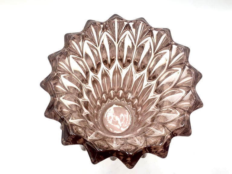 Pink Crystal Vase, Czech Republic, 1950s For Sale at 1stDibs