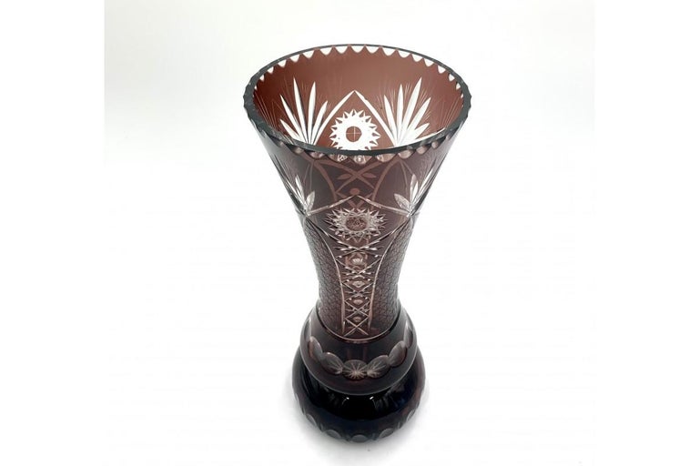 Pink Crystal Vase, Poland, 1960s at 1stDibs