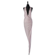 Abito da sera senza maniche in jersey rosa cristallizzato ALEXANDRE Vauthier
