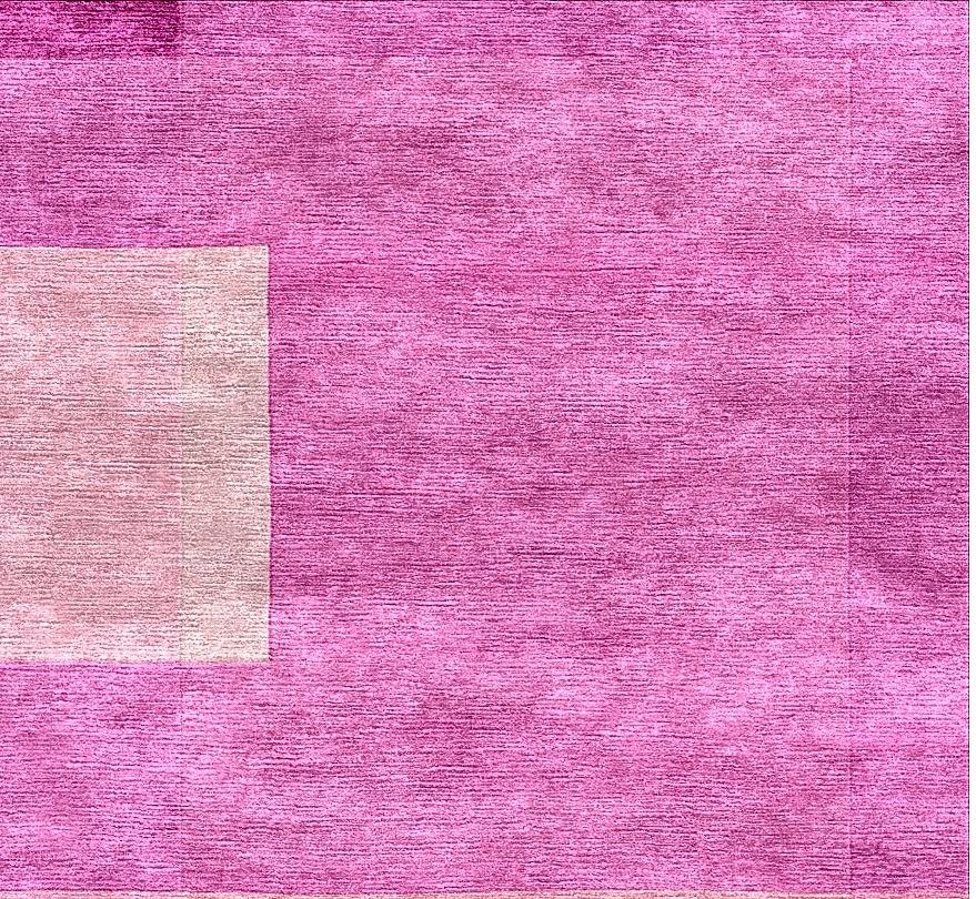 Pink Cubism Refracted Silk Rug by Djoharian Design Modern Contemporary Art In New Condition For Sale In Lohr, Bavaria, DE