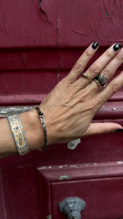 Pink Cuff Bracelet Blue Sapphire Diamond Gold Plated Divine Child