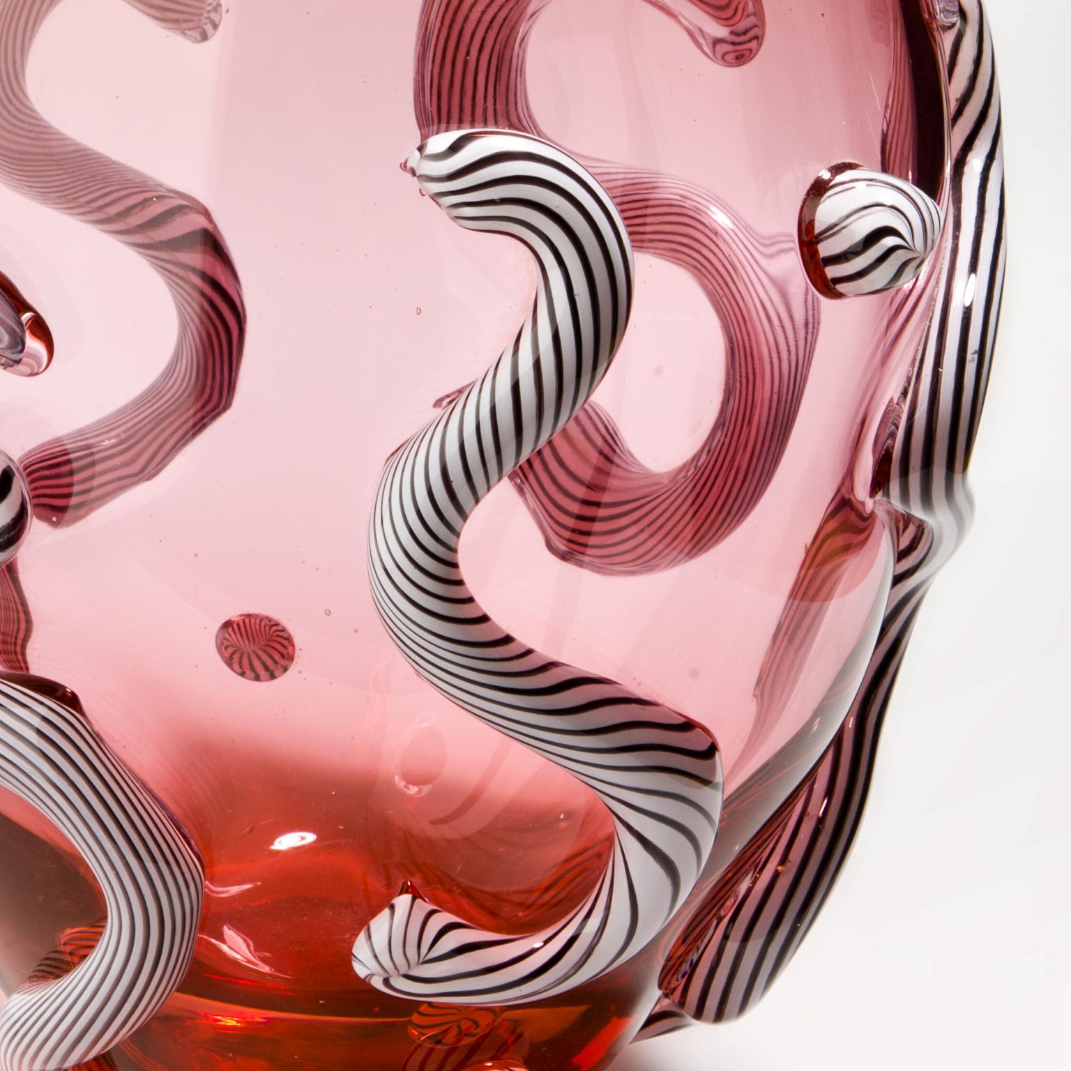 Modern Glass object. Pink Curls For Sale