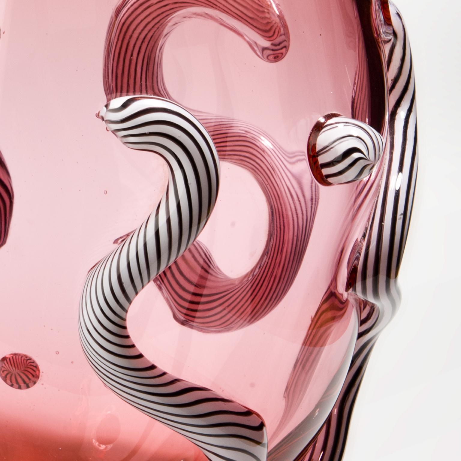 Contemporary Glass object. Pink Curls For Sale