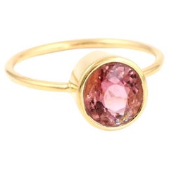 Pink Currant Tourmaline Signet Ring