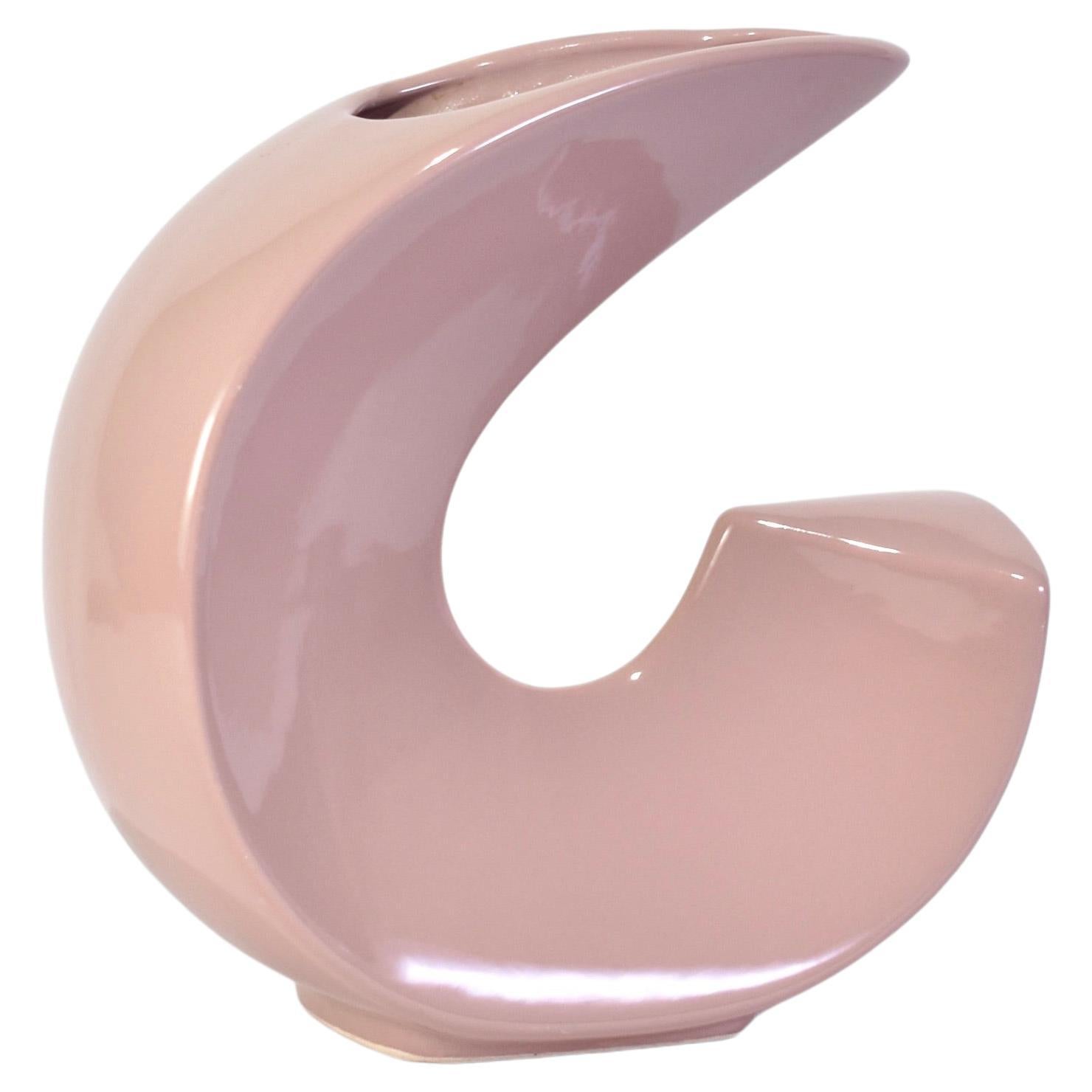 Pink Curved Vase For Sale