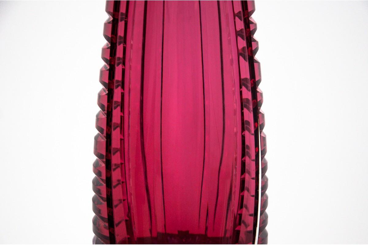 Mid-20th Century Pink Cut Glass Midcentury Vase, 1960s