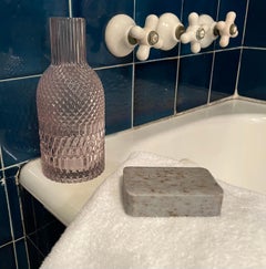 Pink Cut Glass Water Pitcher