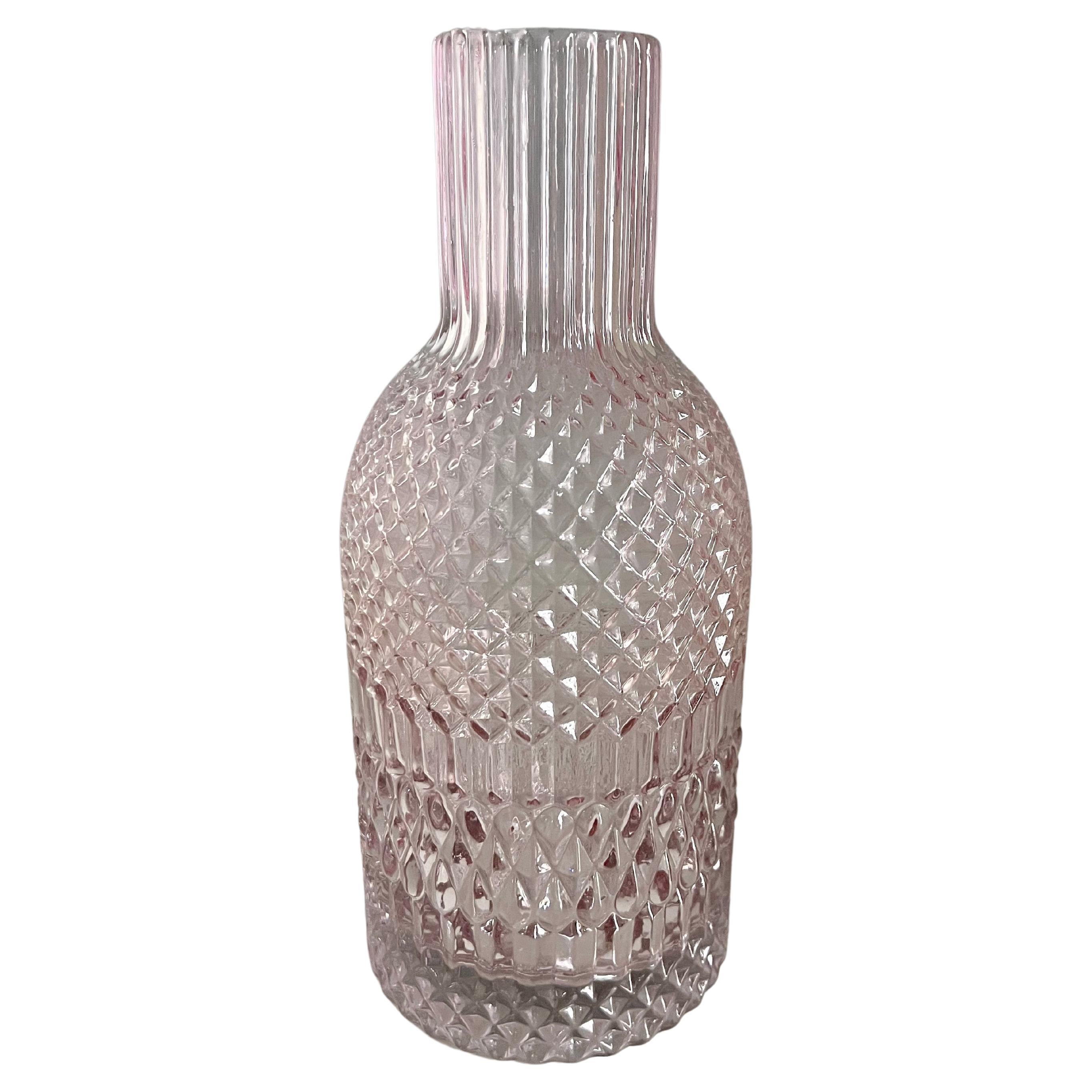 Pink Cut Glass Water Pitcher For Sale
