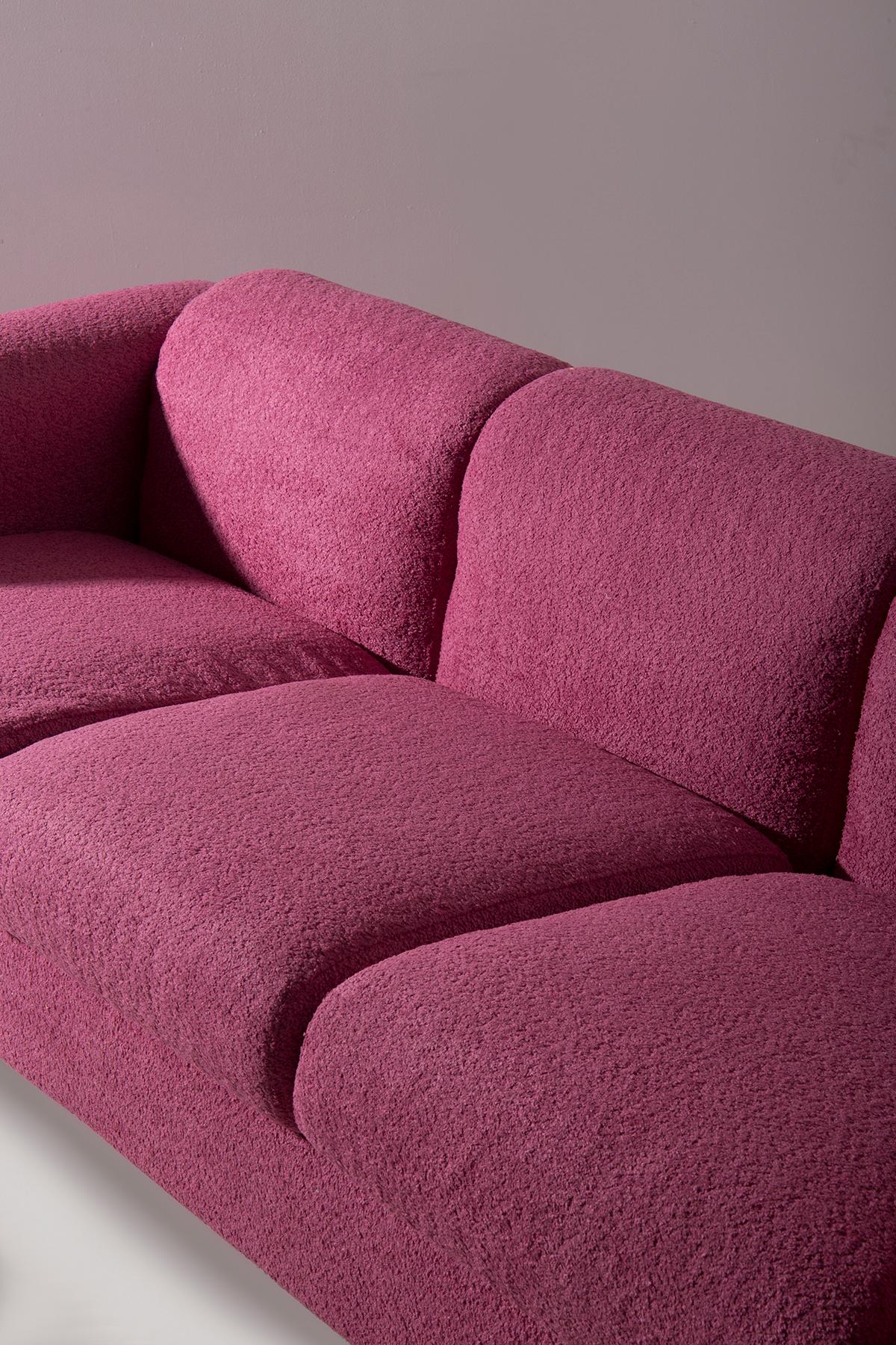 Pink D120 Sofa by Borsani and Bonetti in bouclé In condizioni buone in vendita a Milano, IT