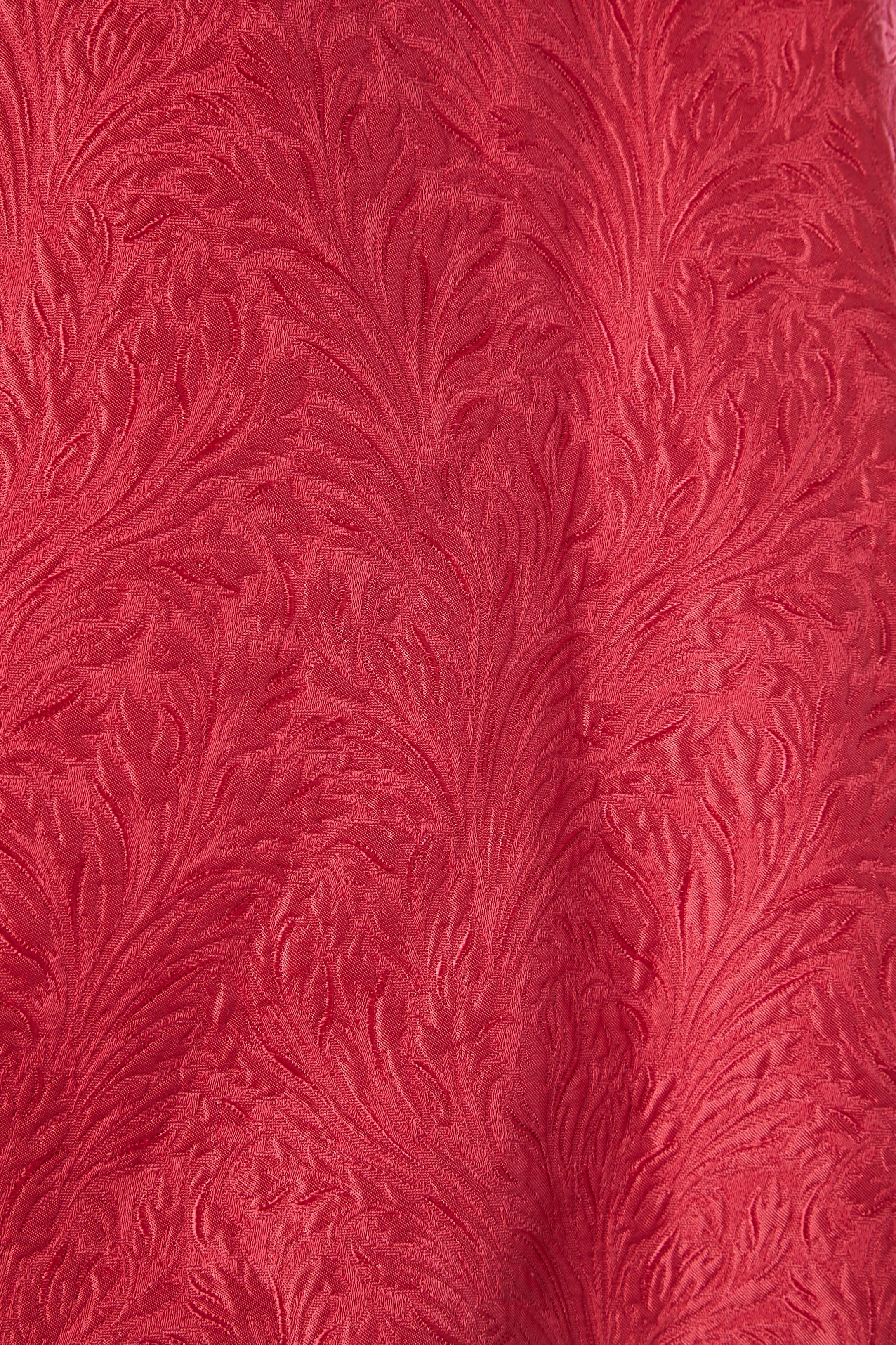 Pink damask bustier cocktail dress Circa 1950's In Good Condition For Sale In Saint-Ouen-Sur-Seine, FR