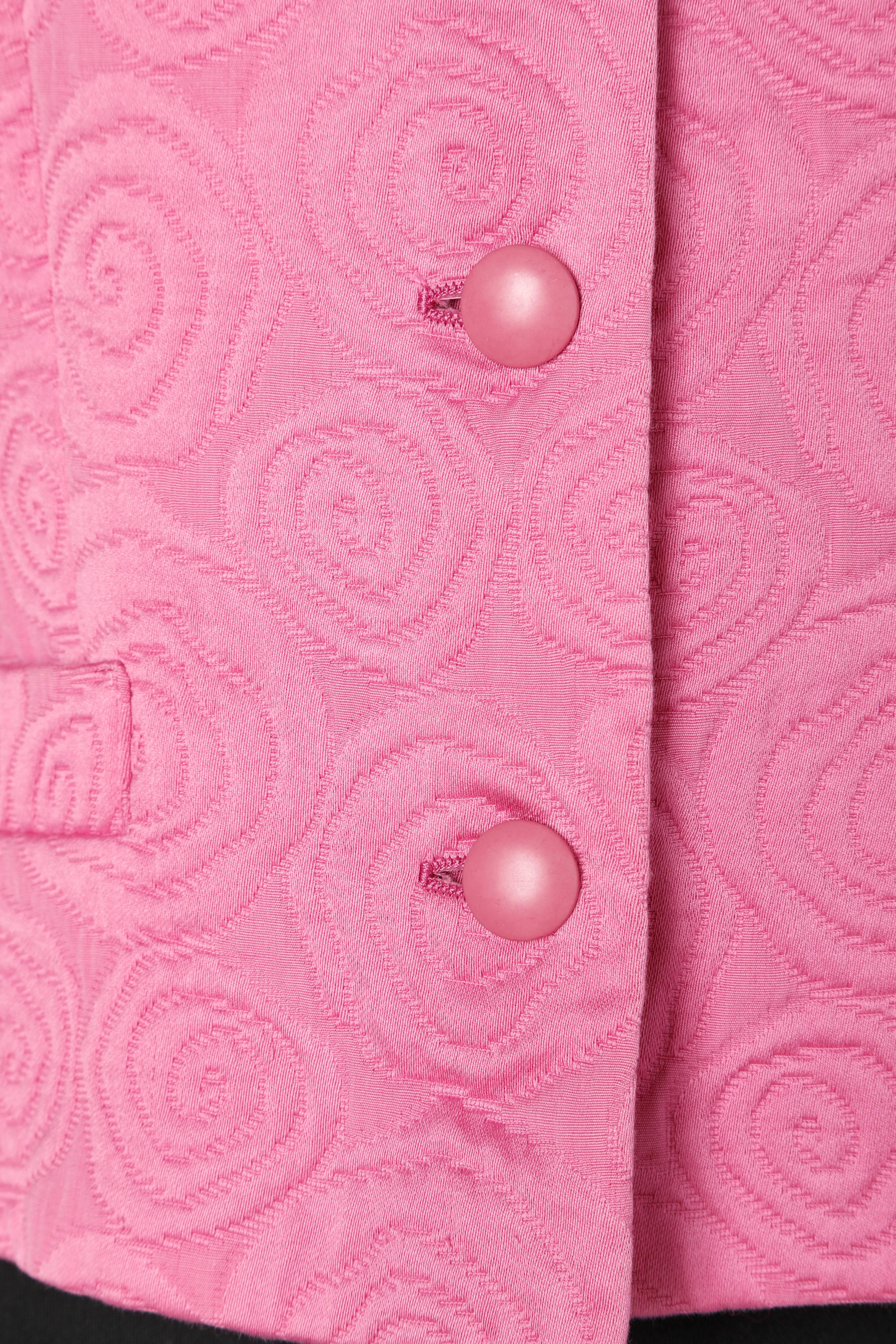 Pink damasked silk cotton jacket Dior 2  1