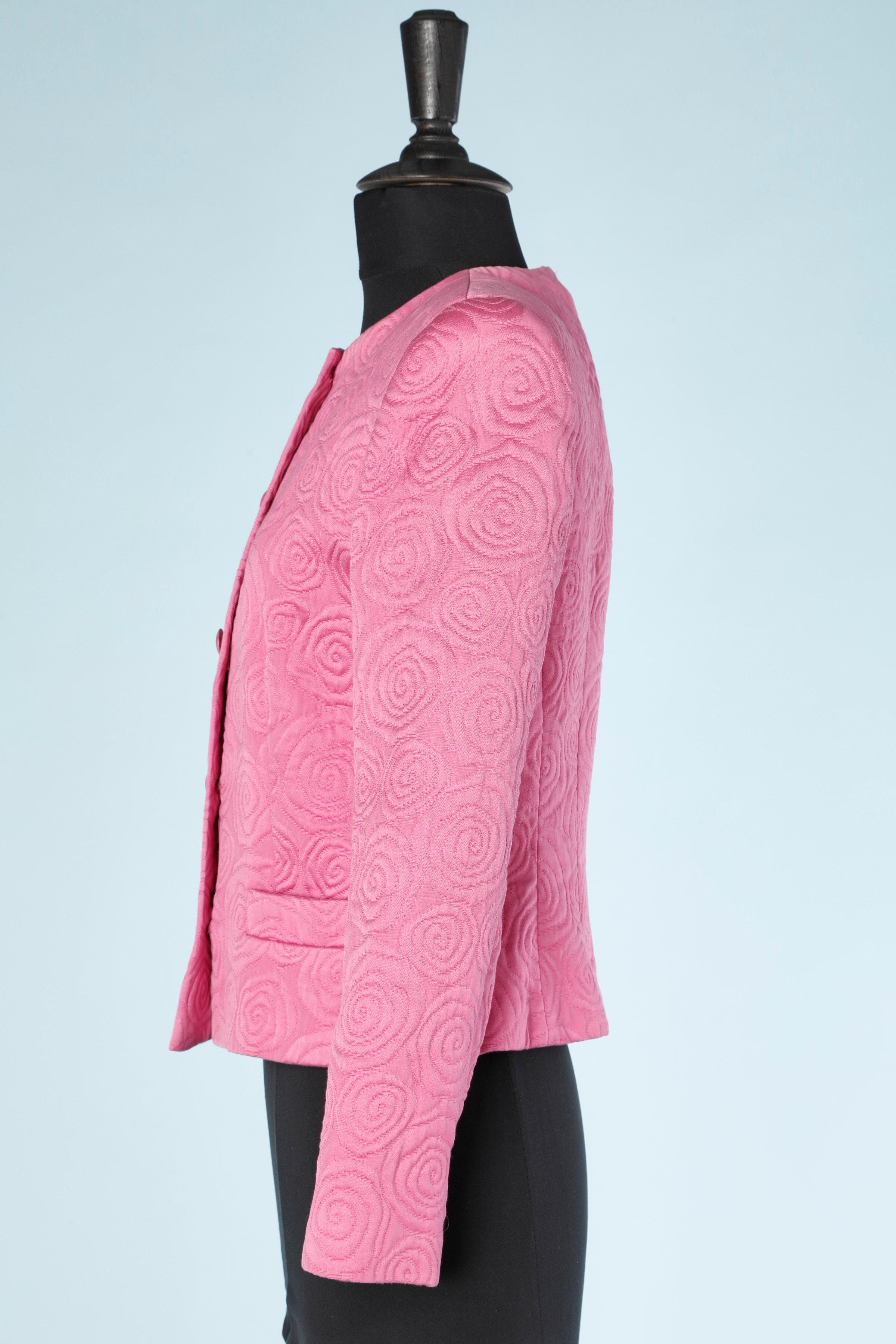 Pink damasked silk cotton jacket Dior 2  2