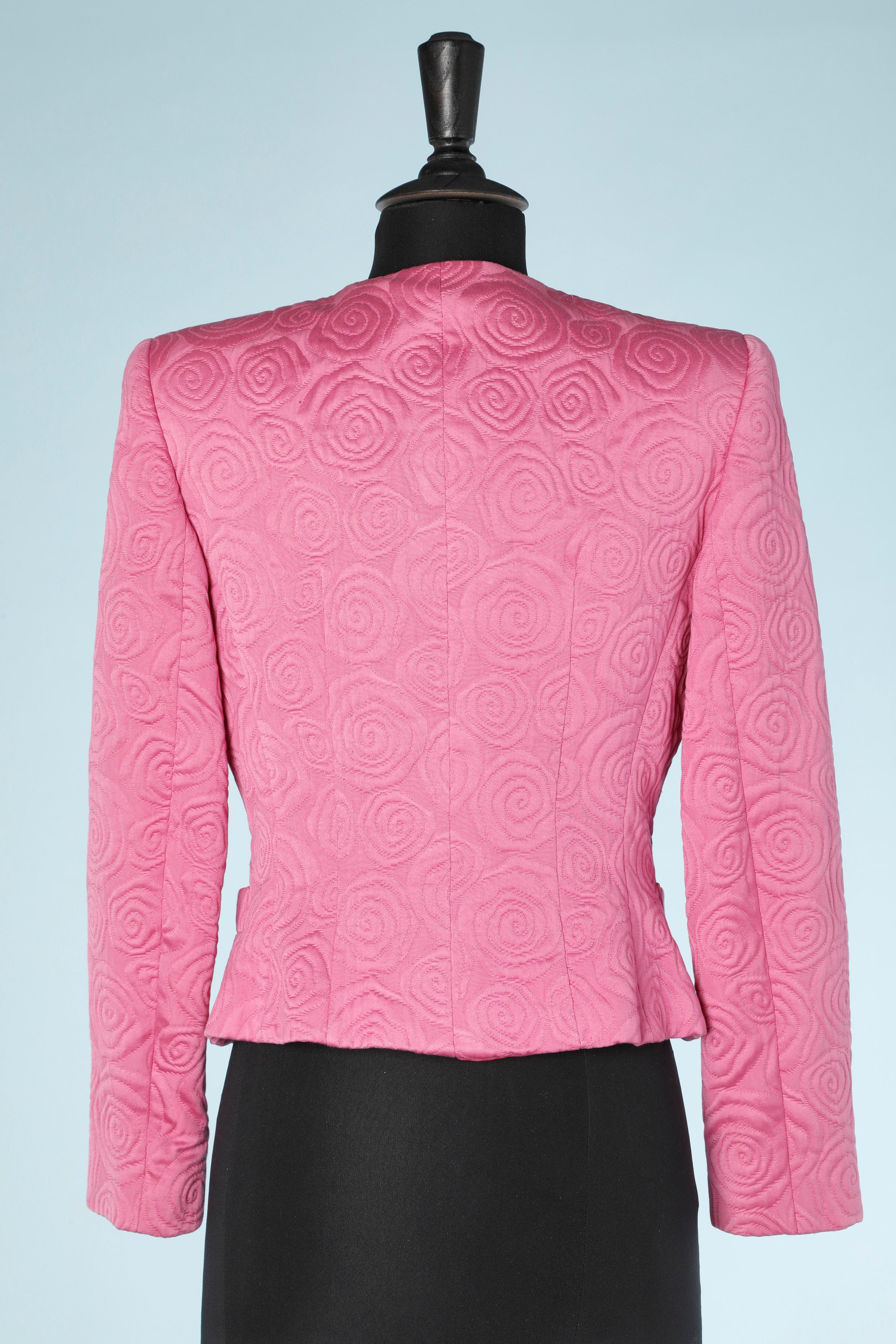 Pink damasked silk cotton jacket Dior 2  3